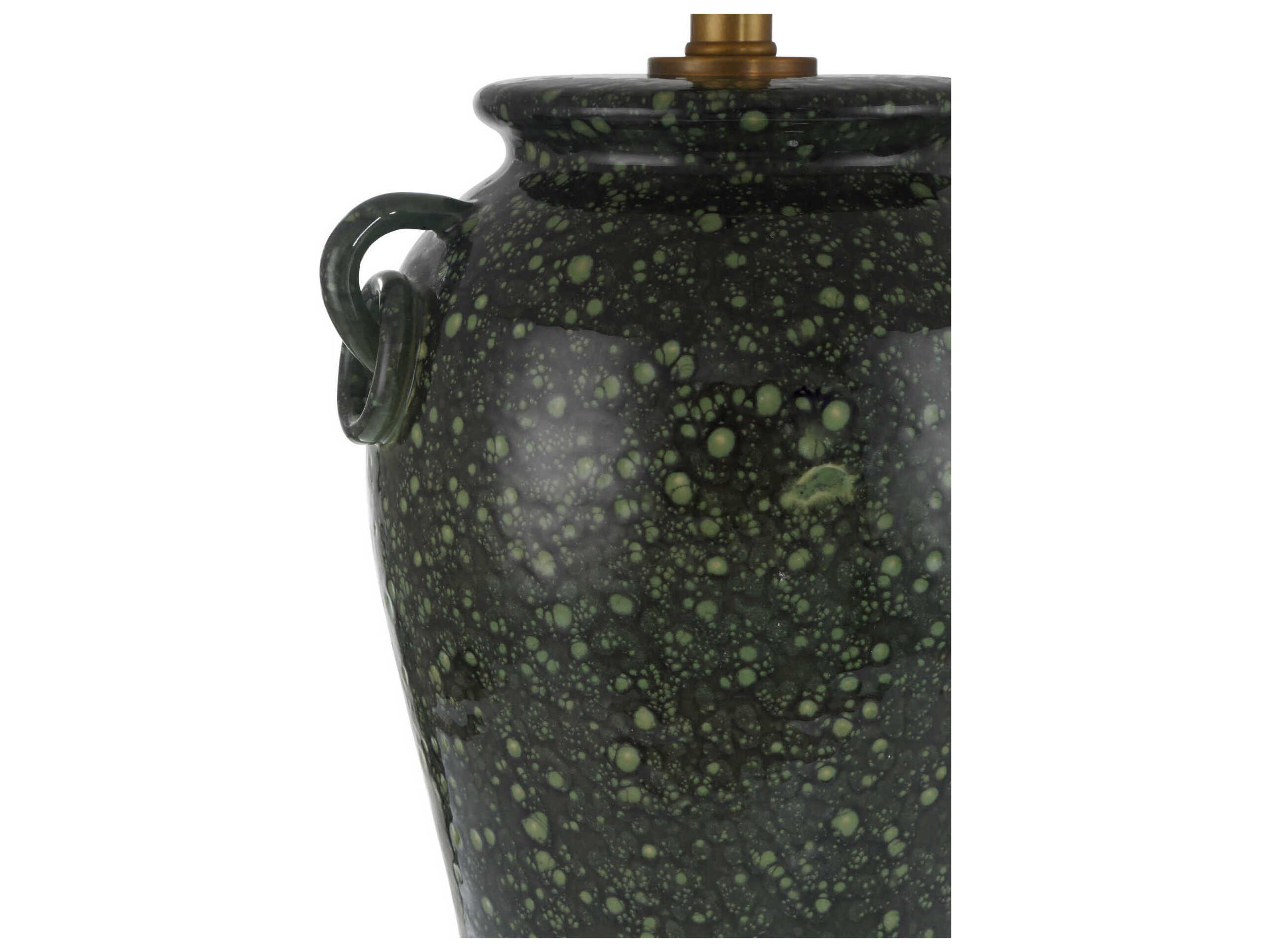 Currey & Company Junko Green Clear Black Buffet Lamp