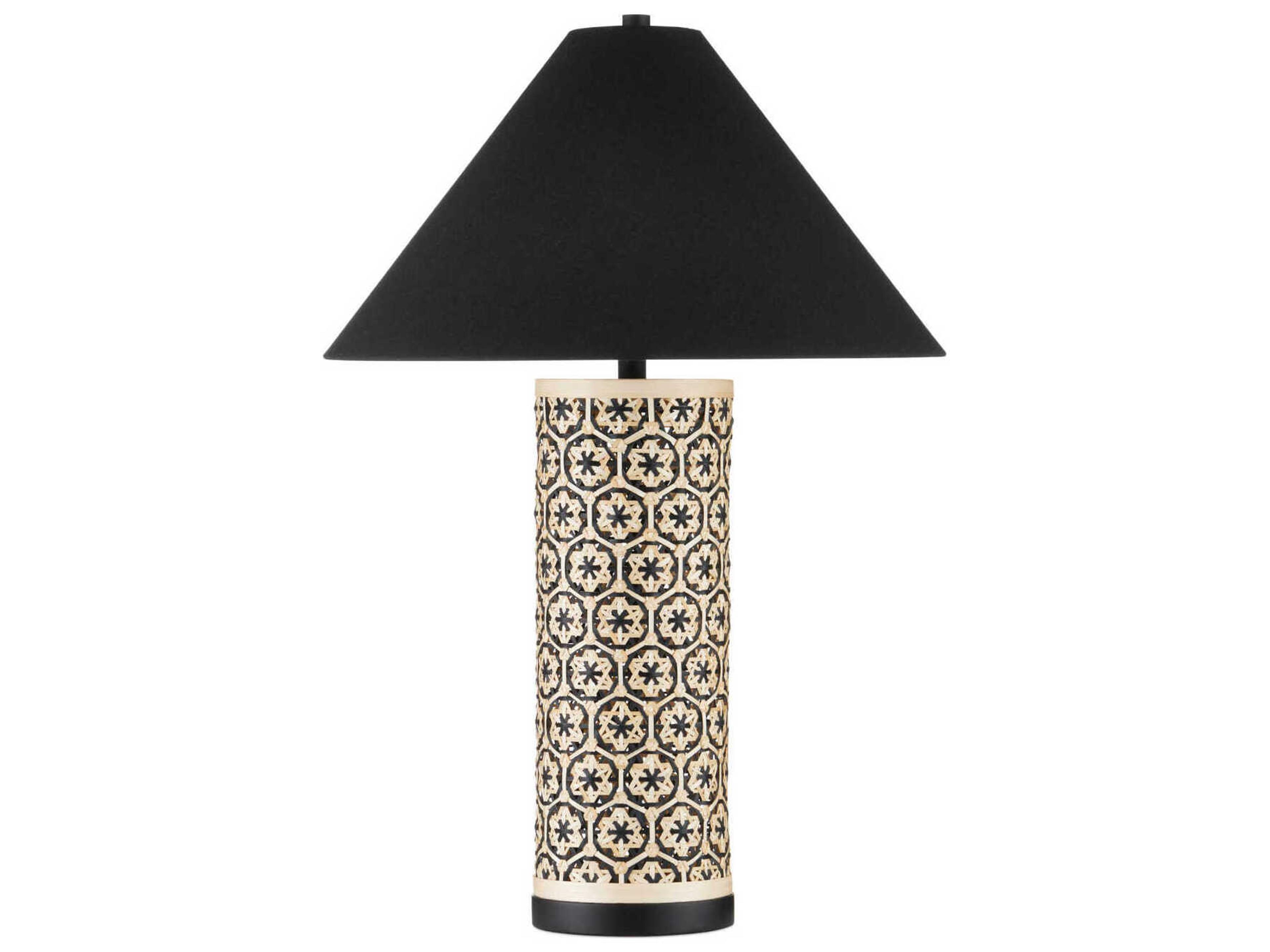 Currey & Company Nebulon Natural Black Polyester Buffet Lamp