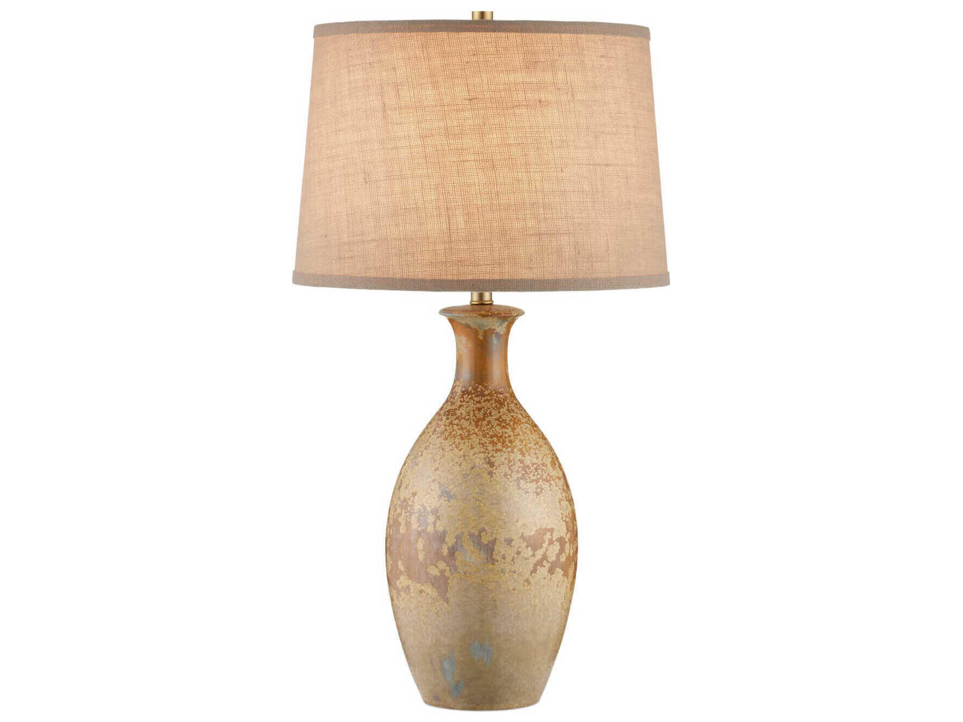 Currey & Company Stellata Ochre White Burlap Brown Buffet Lamp