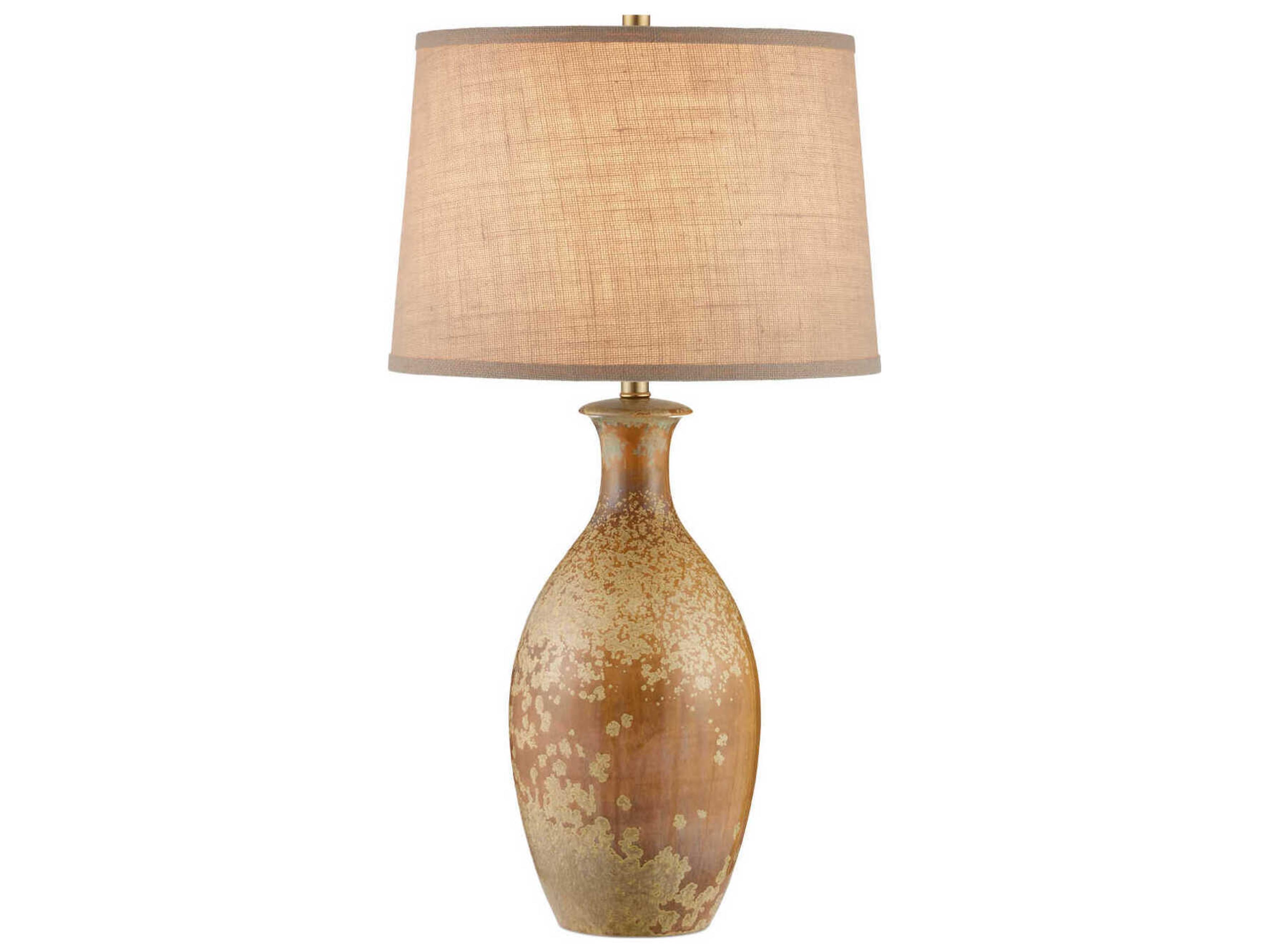 Currey & Company Stellata Ochre White Burlap Brown Buffet Lamp