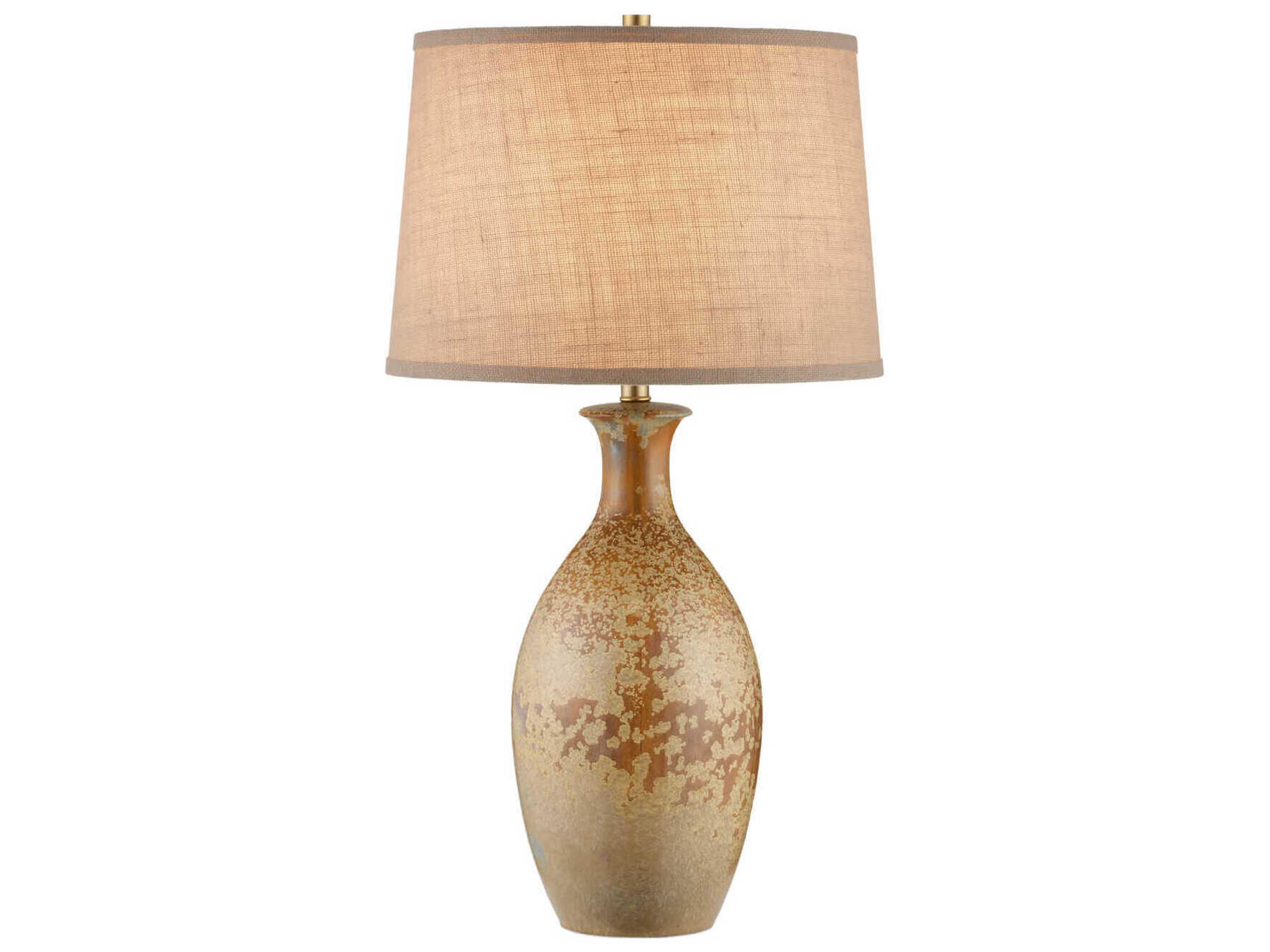 Currey & Company Stellata Ochre White Burlap Brown Buffet Lamp