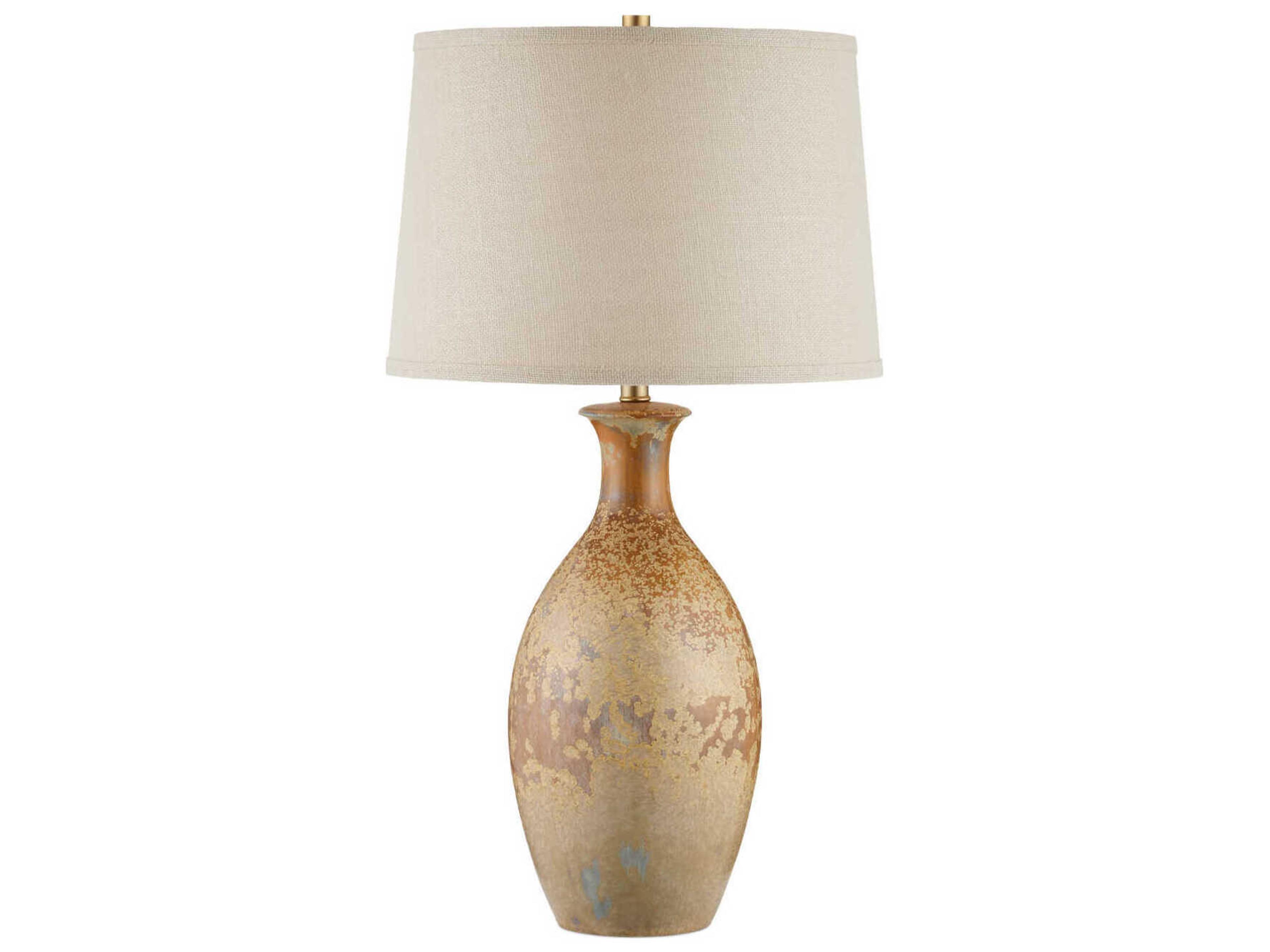 Currey & Company Stellata Ochre White Burlap Brown Buffet Lamp