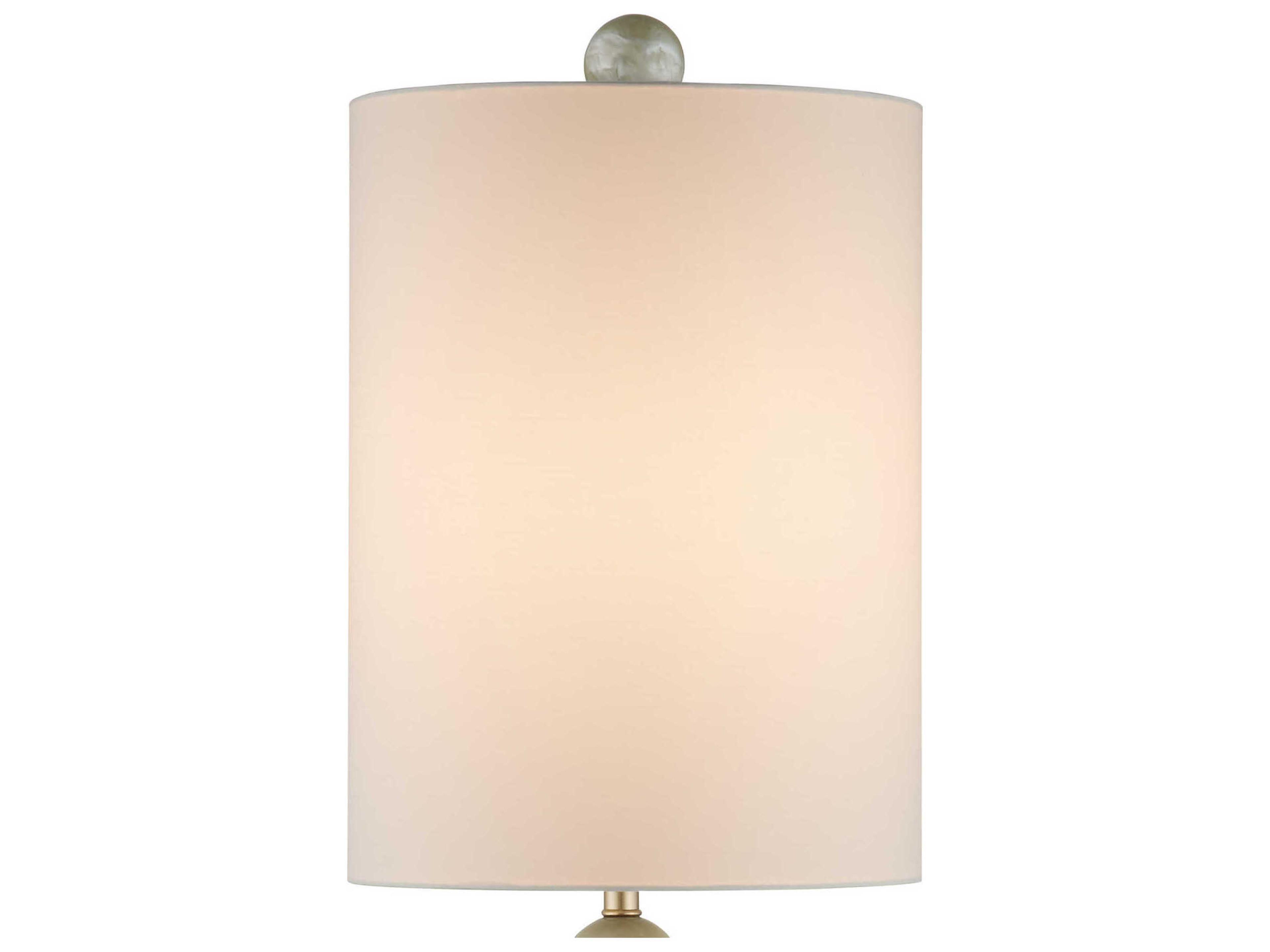 Currey & Company Hutson Warm Ivory Light Olive Egg Shell Cotton Linen Off White Buffet Lamp