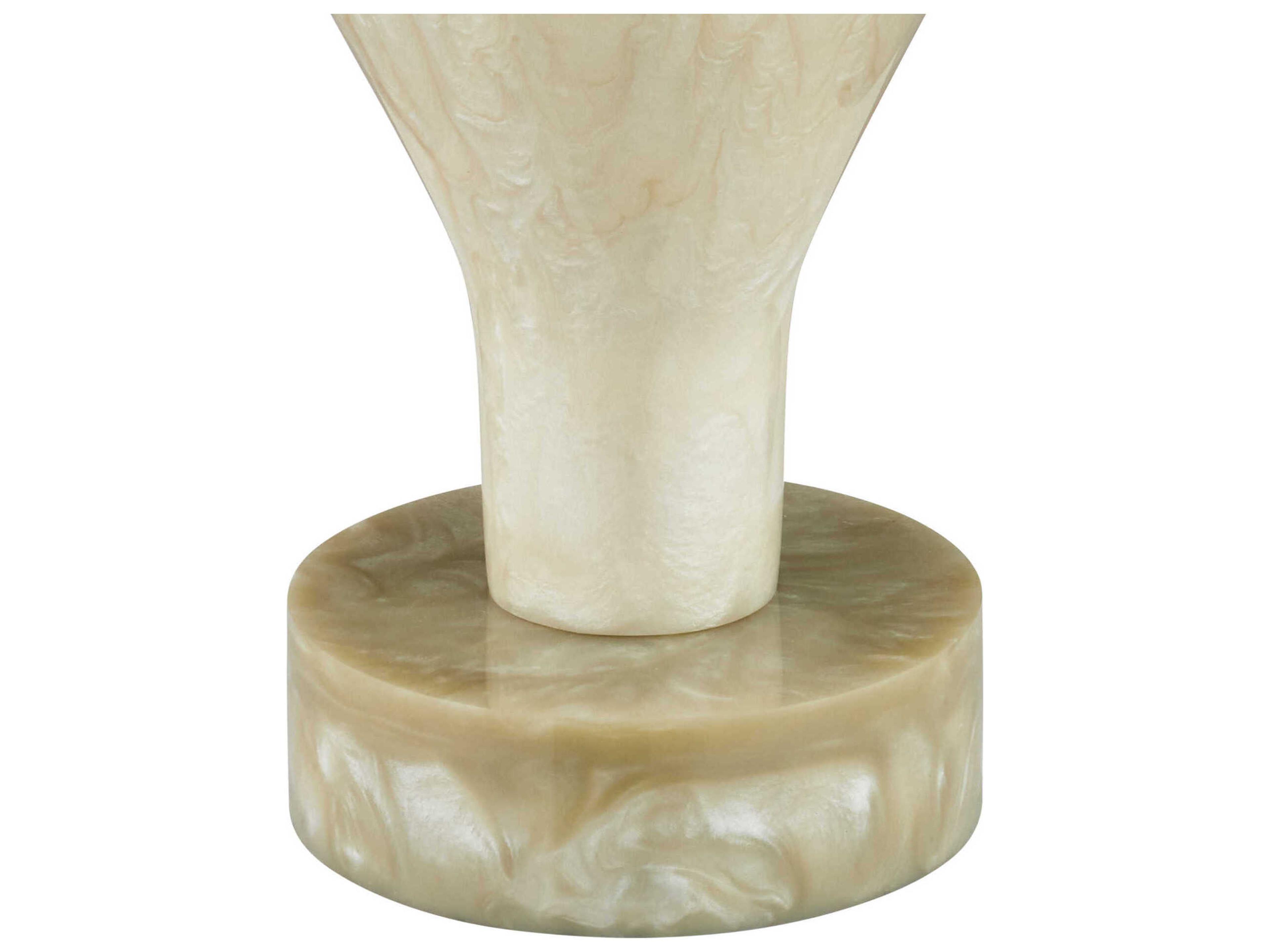 Currey & Company Hutson Warm Ivory Light Olive Egg Shell Cotton Linen Off White Buffet Lamp