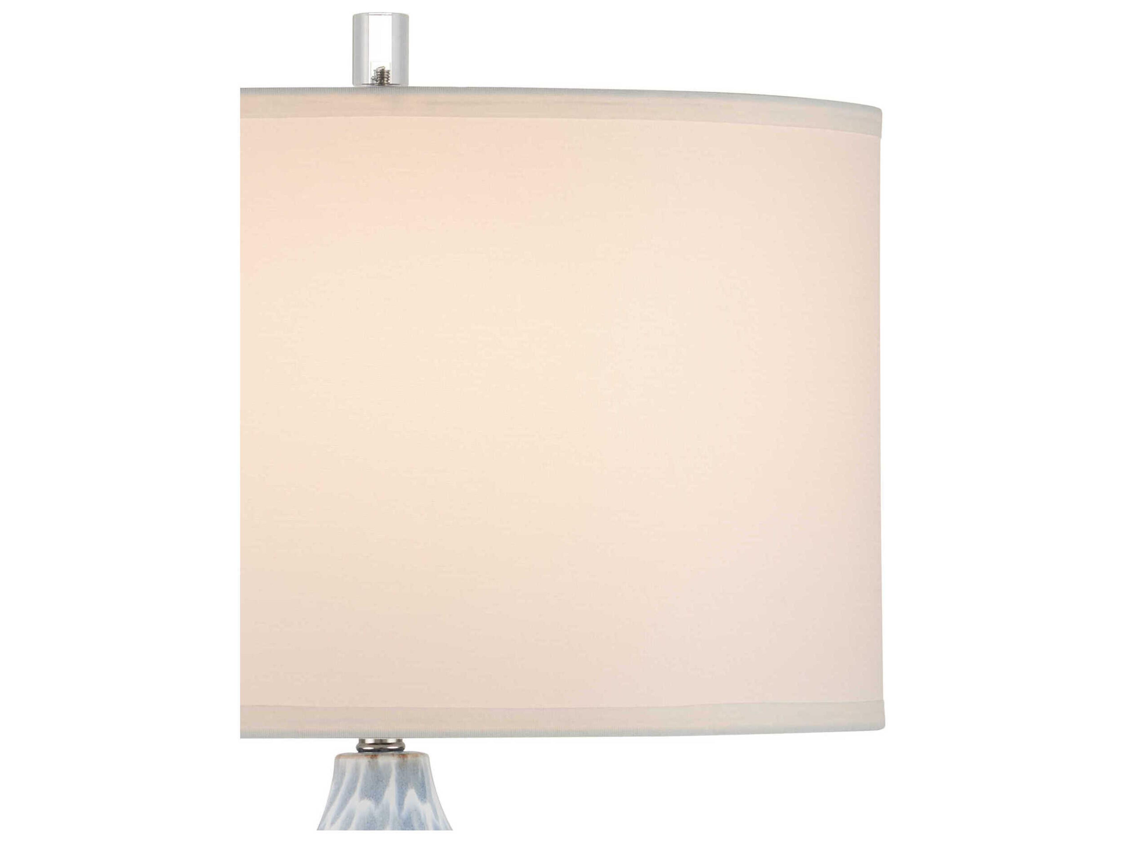 Currey & Company Tinney Blue Clear White Linen Buffet Lamp