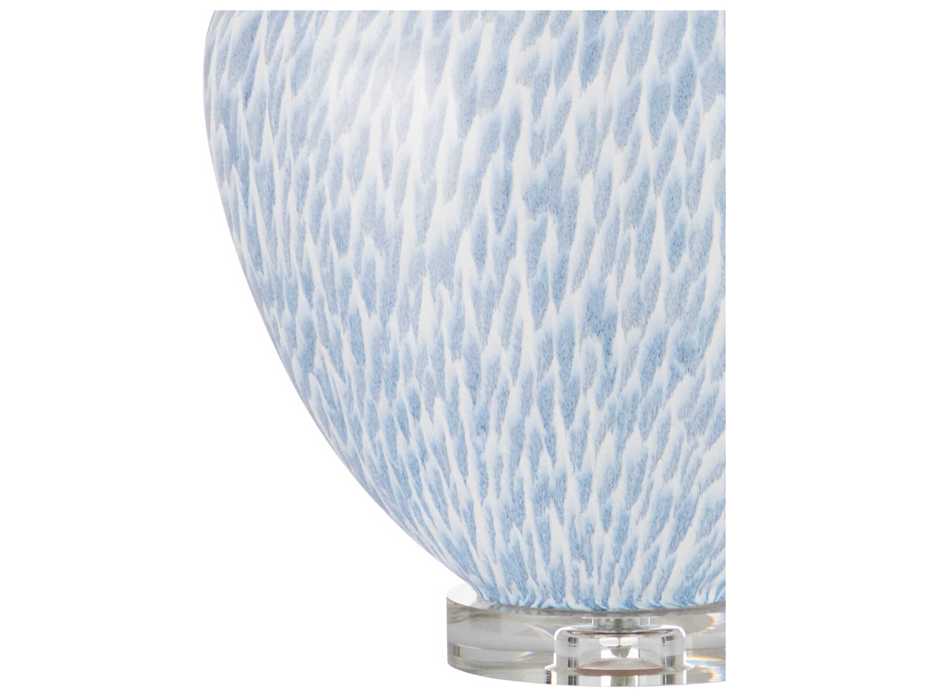 Currey & Company Tinney Blue Clear White Linen Buffet Lamp