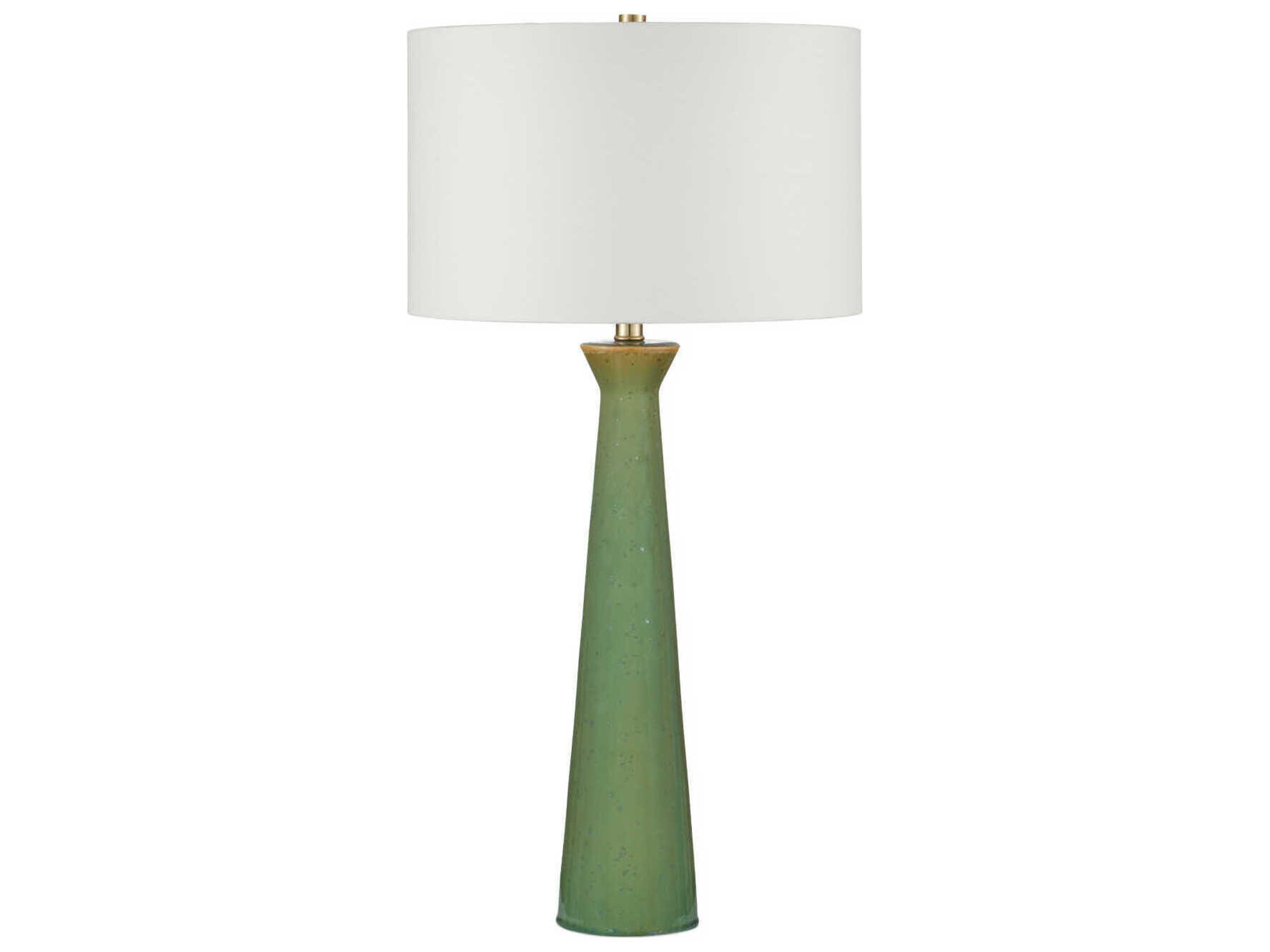 Currey & Company Grassington Green Egg Shell Cotton Linen Buffet Lamp
