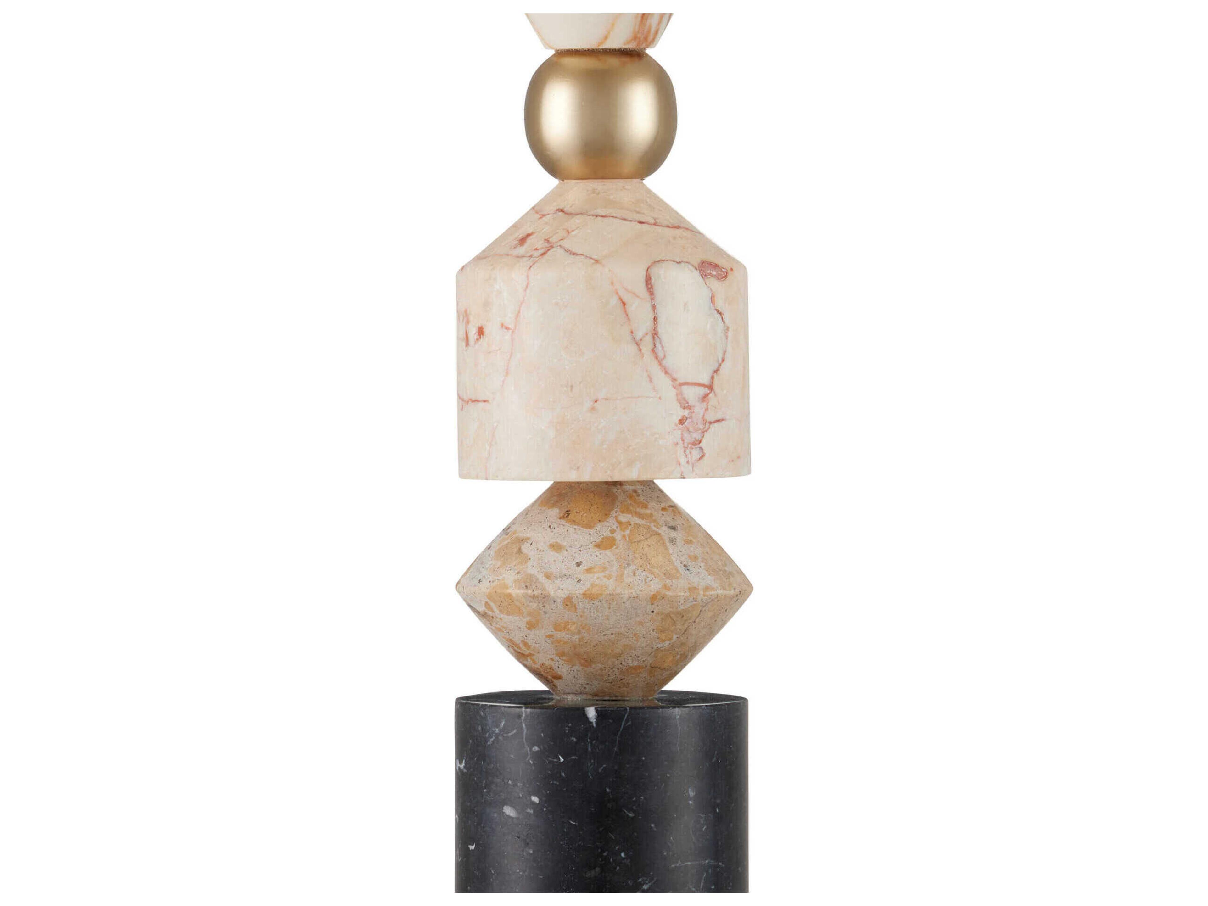 Currey & Company Seguso Natural Black Brass Linen Off White Buffet Lamp