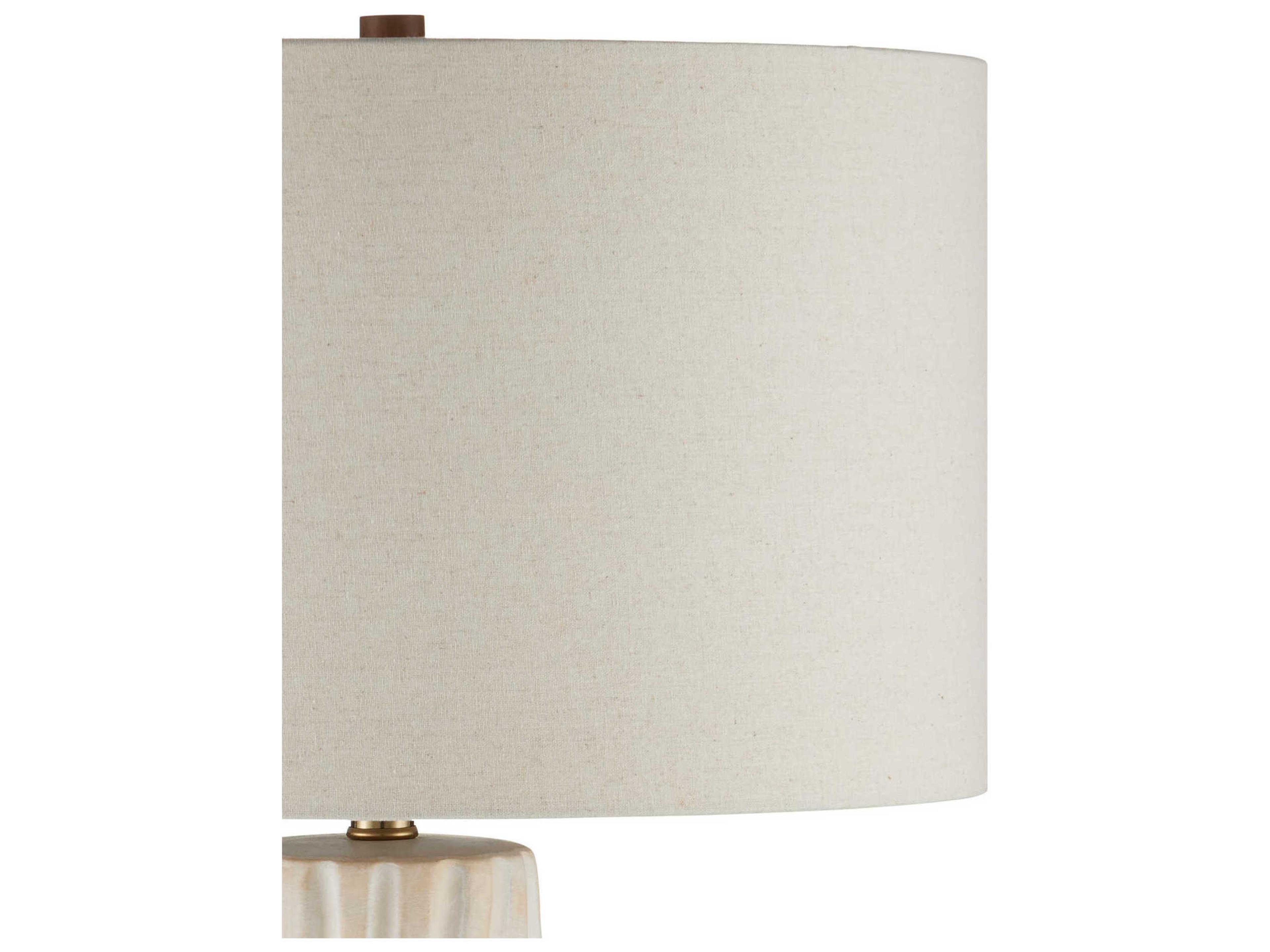 Currey & Company Water Natural Linen White Buffet Lamp