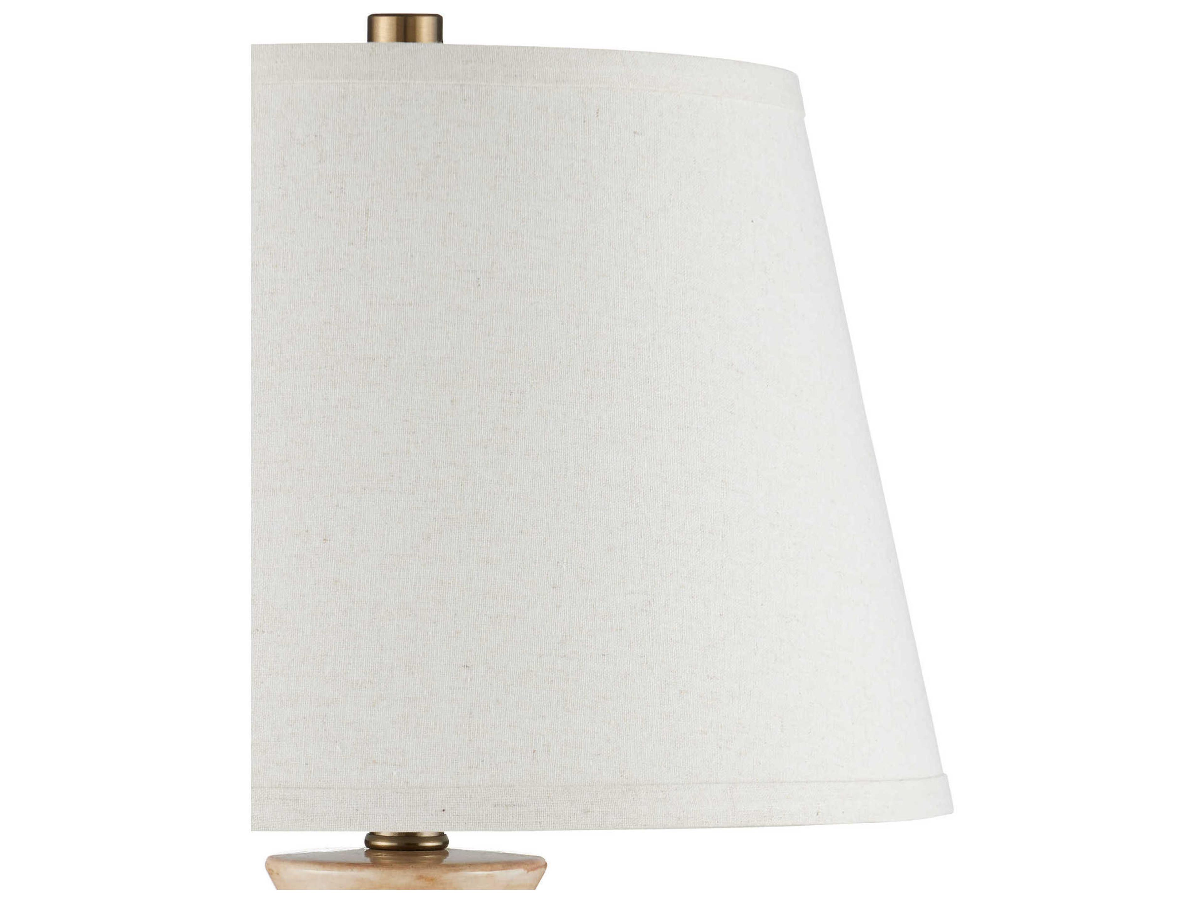 Currey & Company Brushmark Beige White Linen Brown Table Lamp