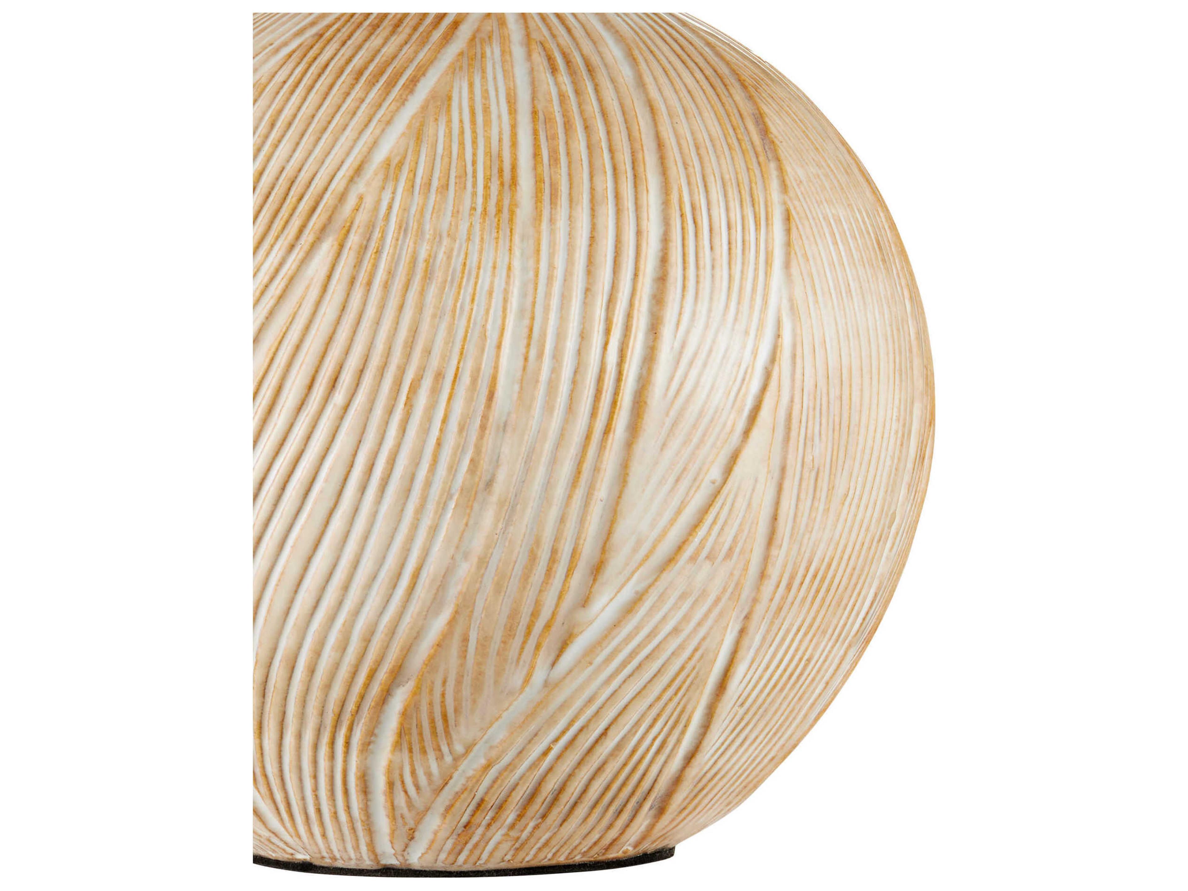 Currey & Company Brushmark Beige White Linen Brown Table Lamp