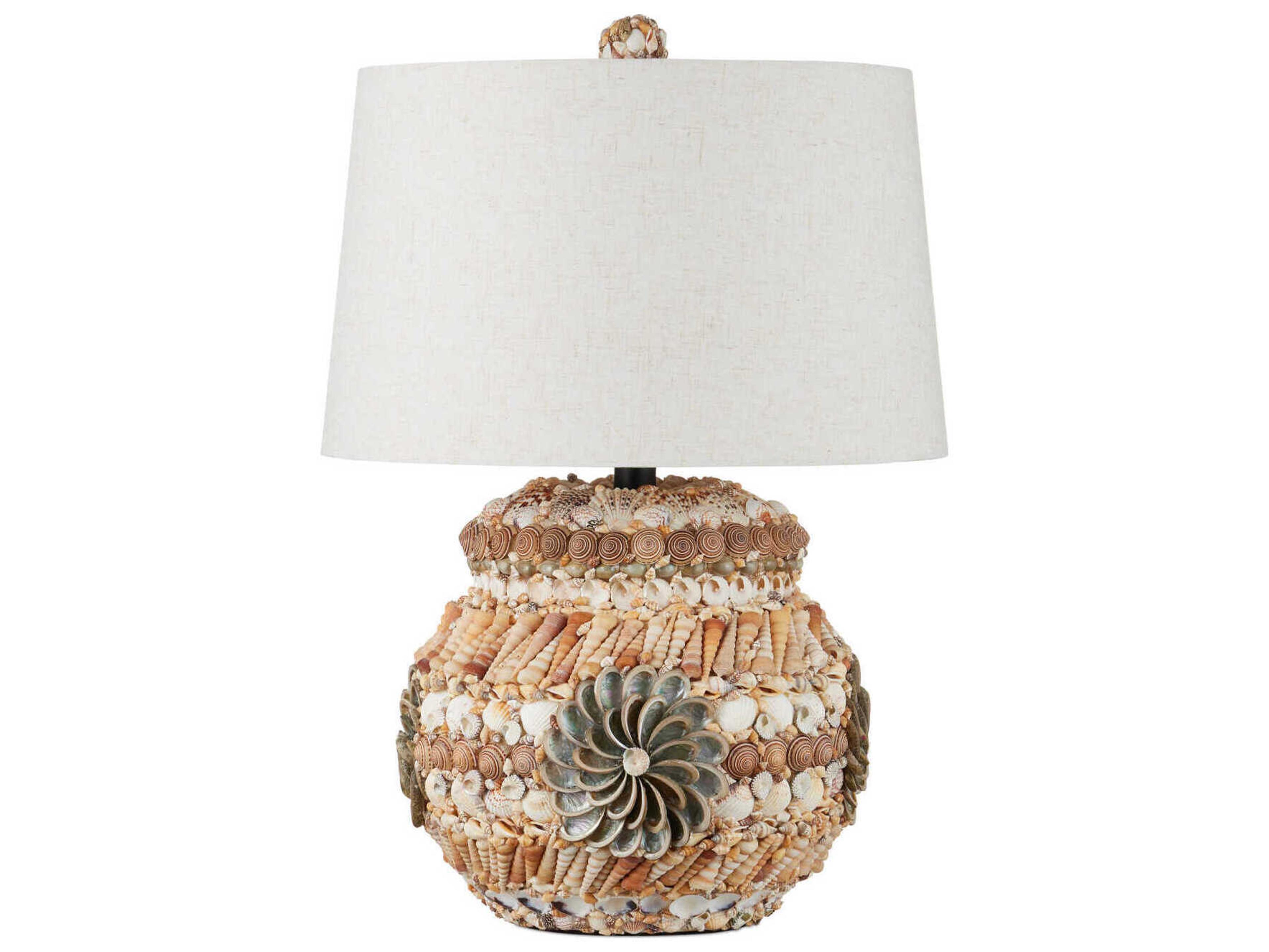 Currey & Company Seascape Natural Light Linen Brown Buffet Lamp
