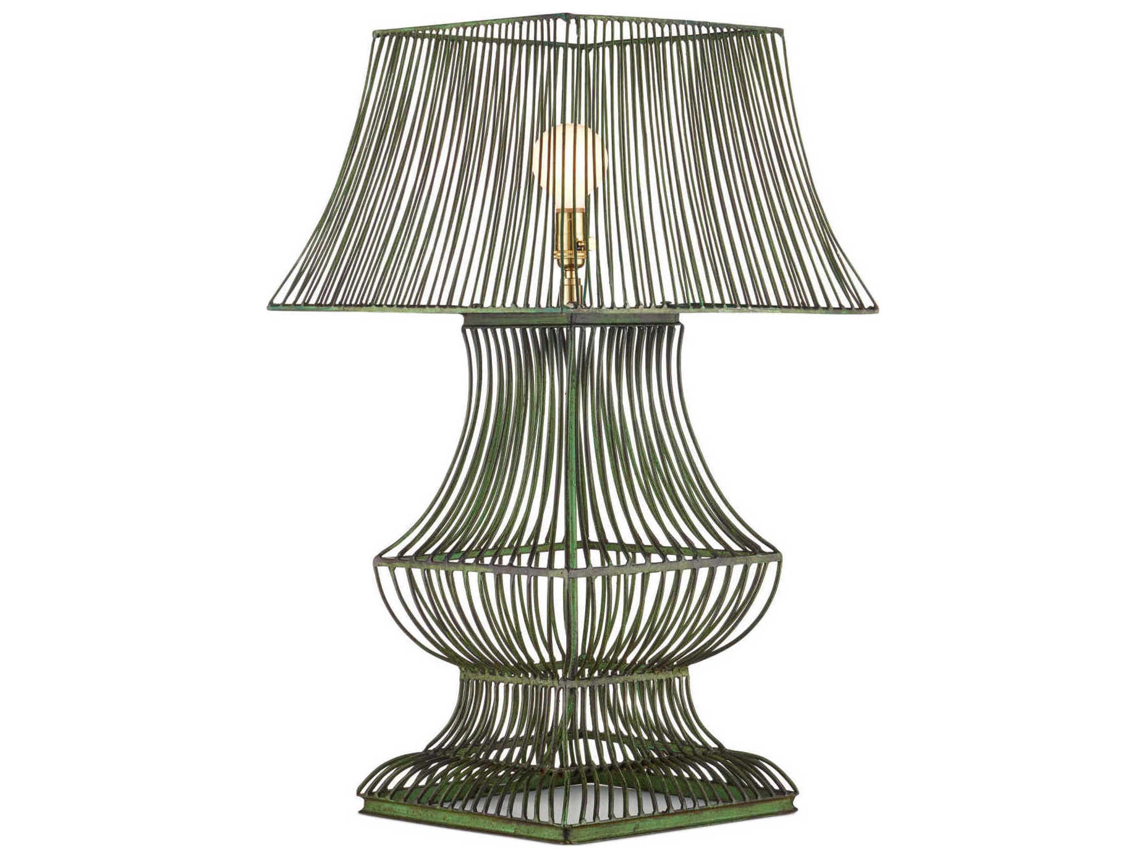 Tuteurs Distressed Green Iron Buffet Lamp
