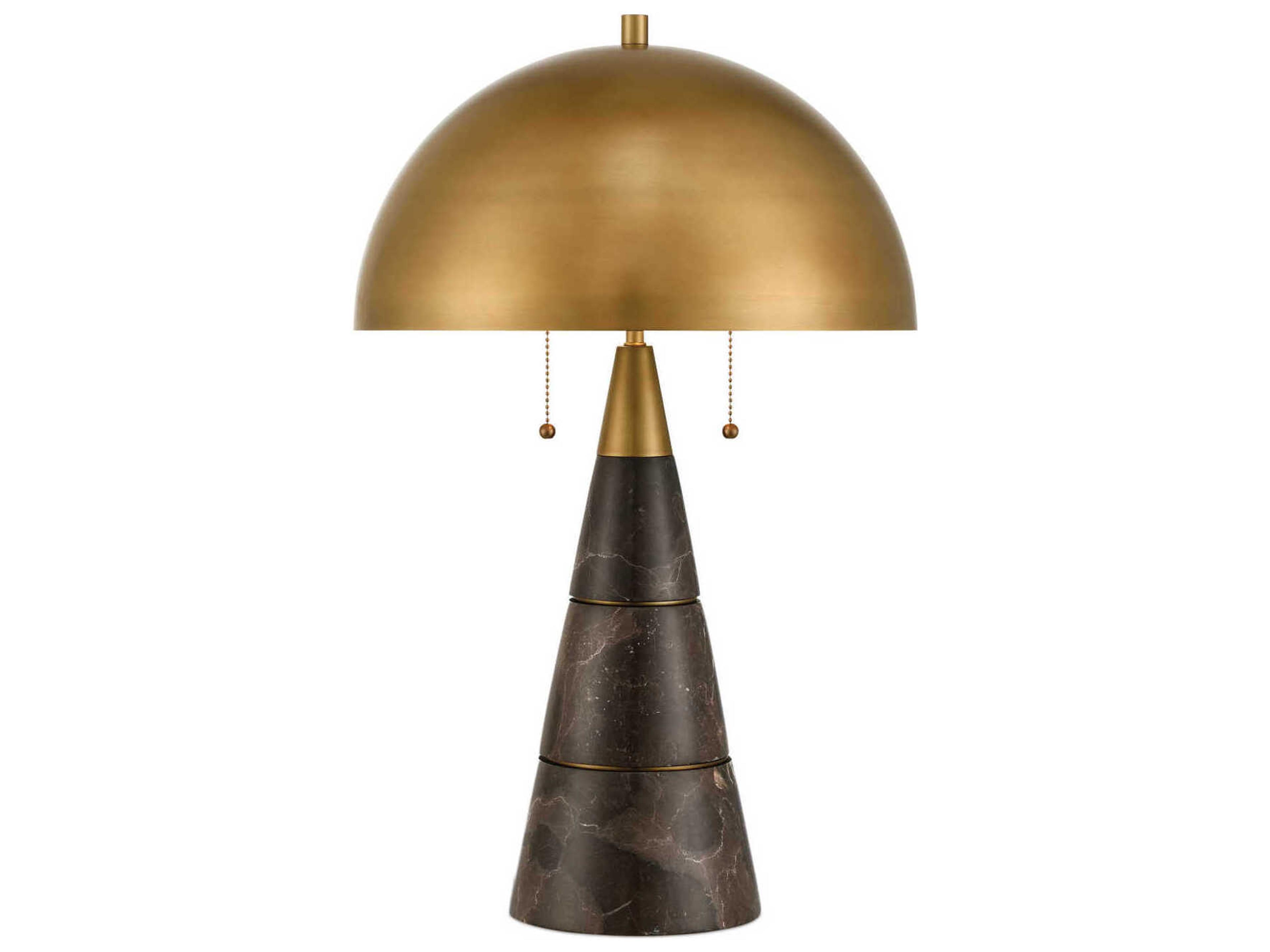 Edith Coffee Brown Antique Brass Metal Table Lamp