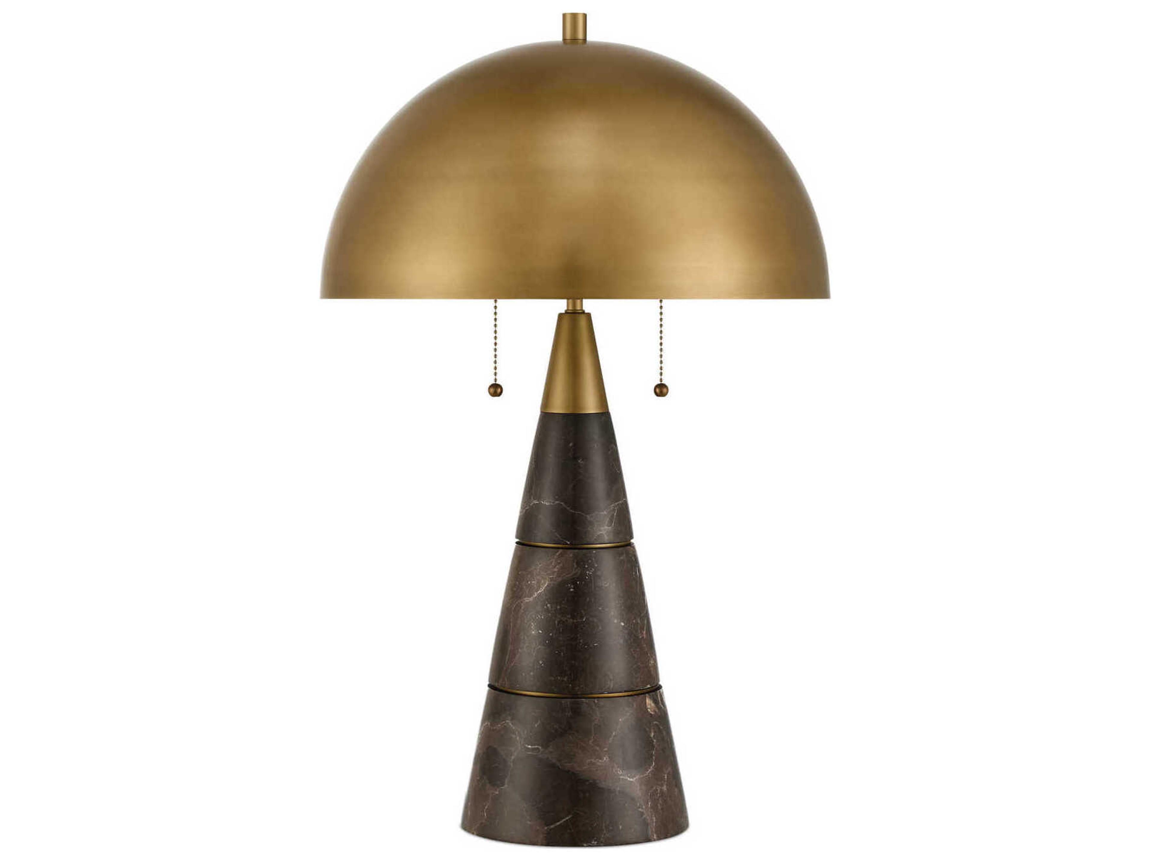 Currey & Company Edith Coffee Brown Antique Brass Metal Table Lamp