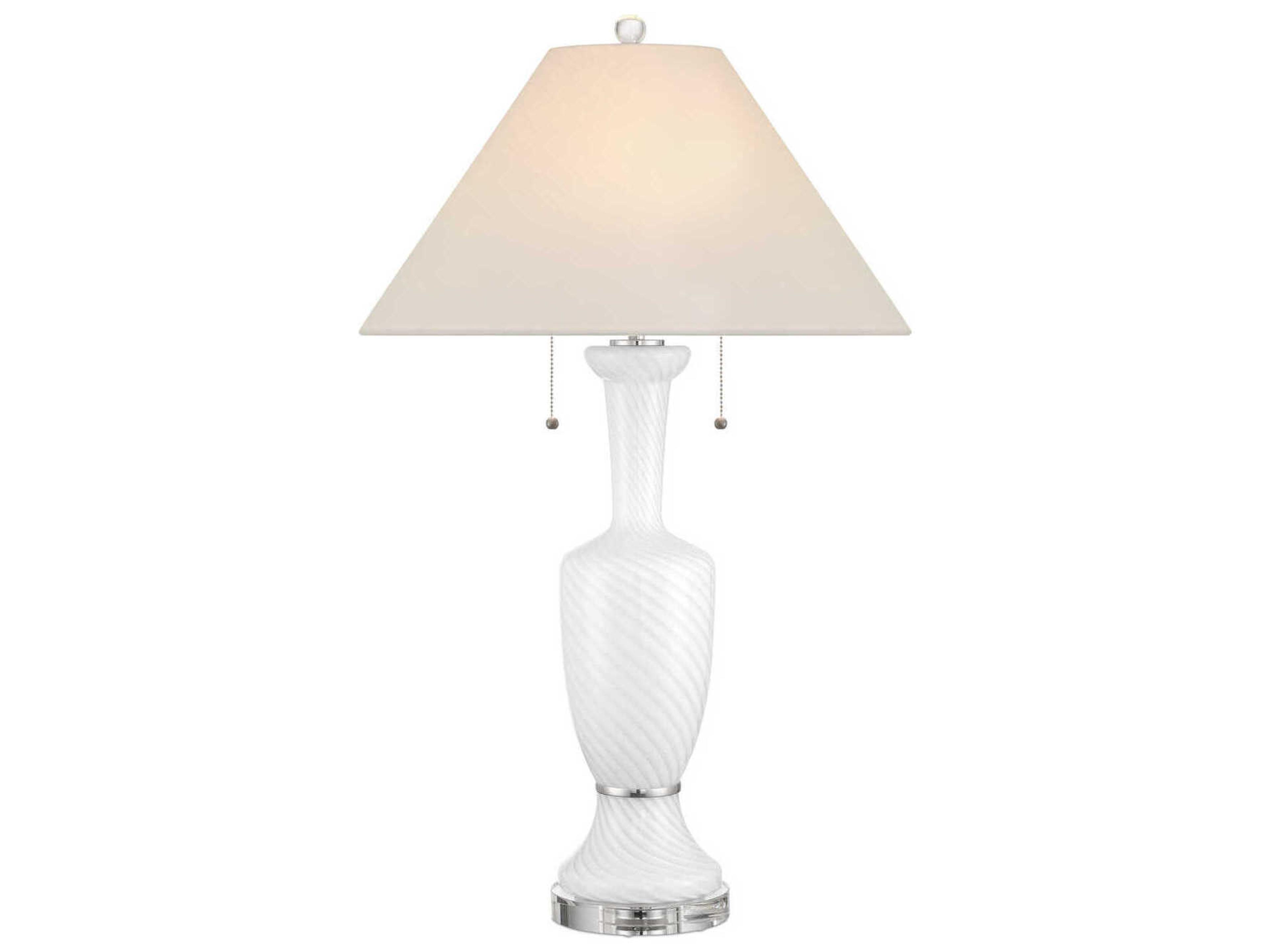 Classico White Polished Nickel Linen Buffet Lamp