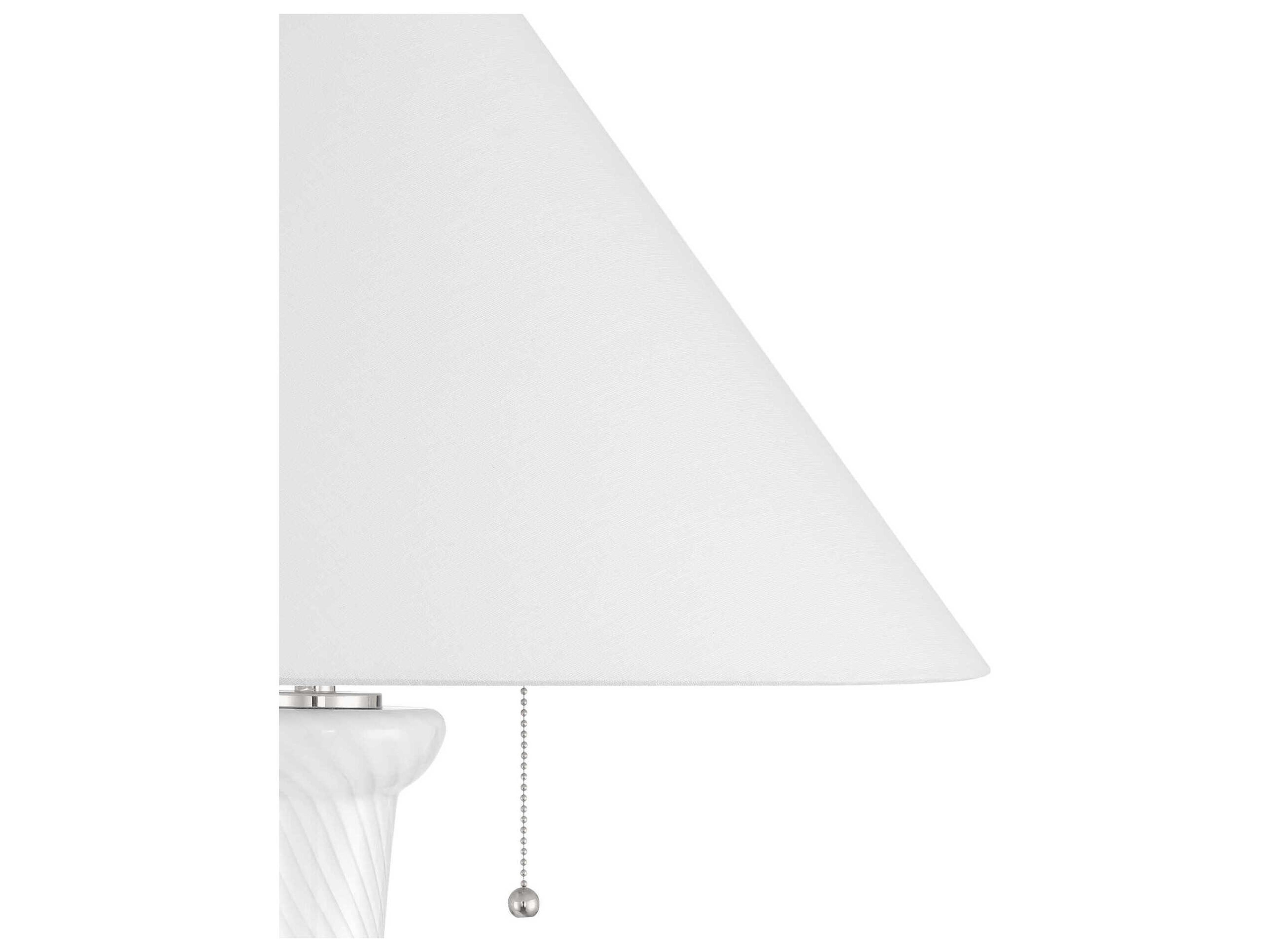 Currey & Company Classico White Polished Nickel Linen Buffet Lamp