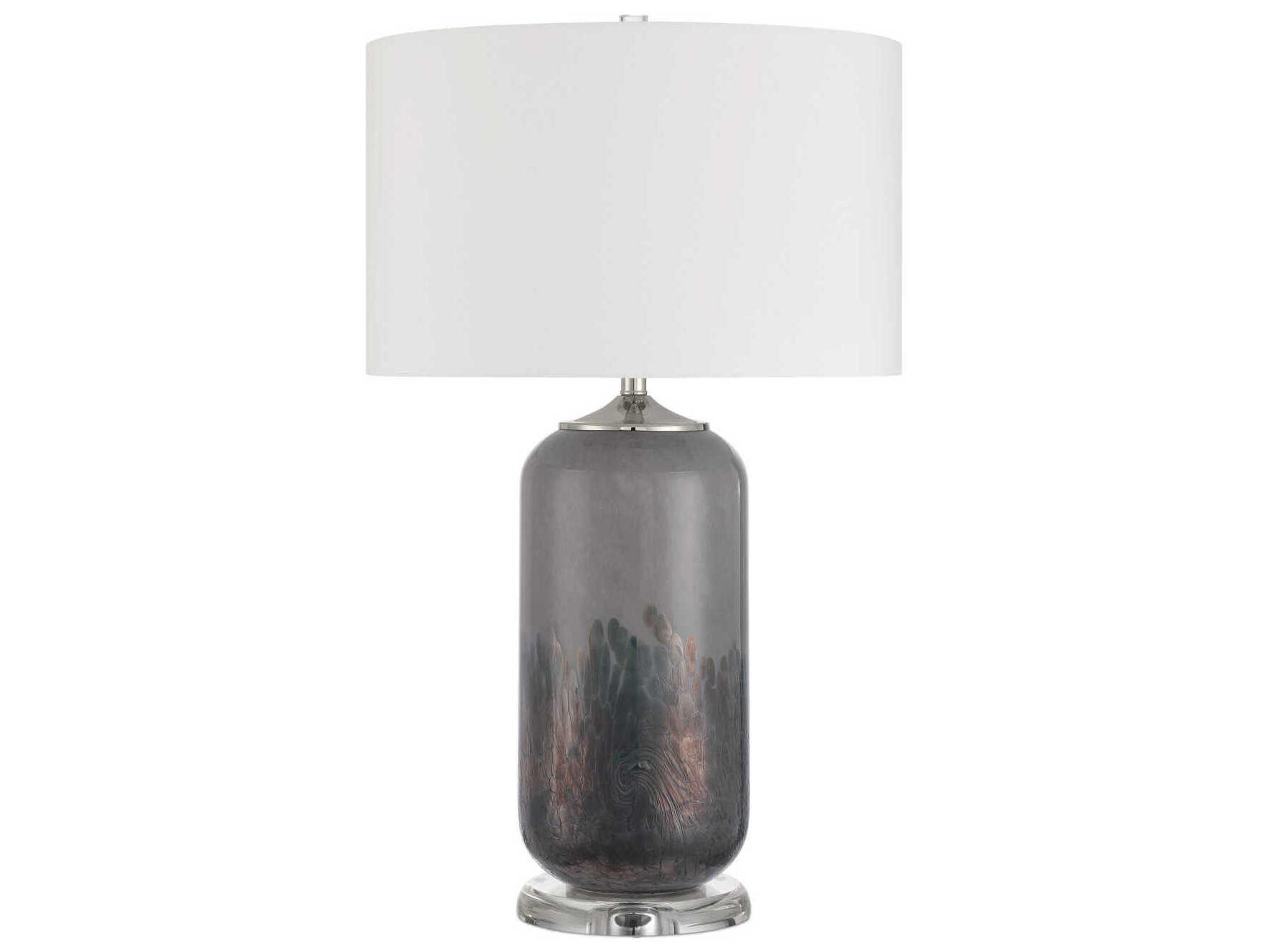 Currey & Company Lewes Gray Polished Nickel Buffet Lamp