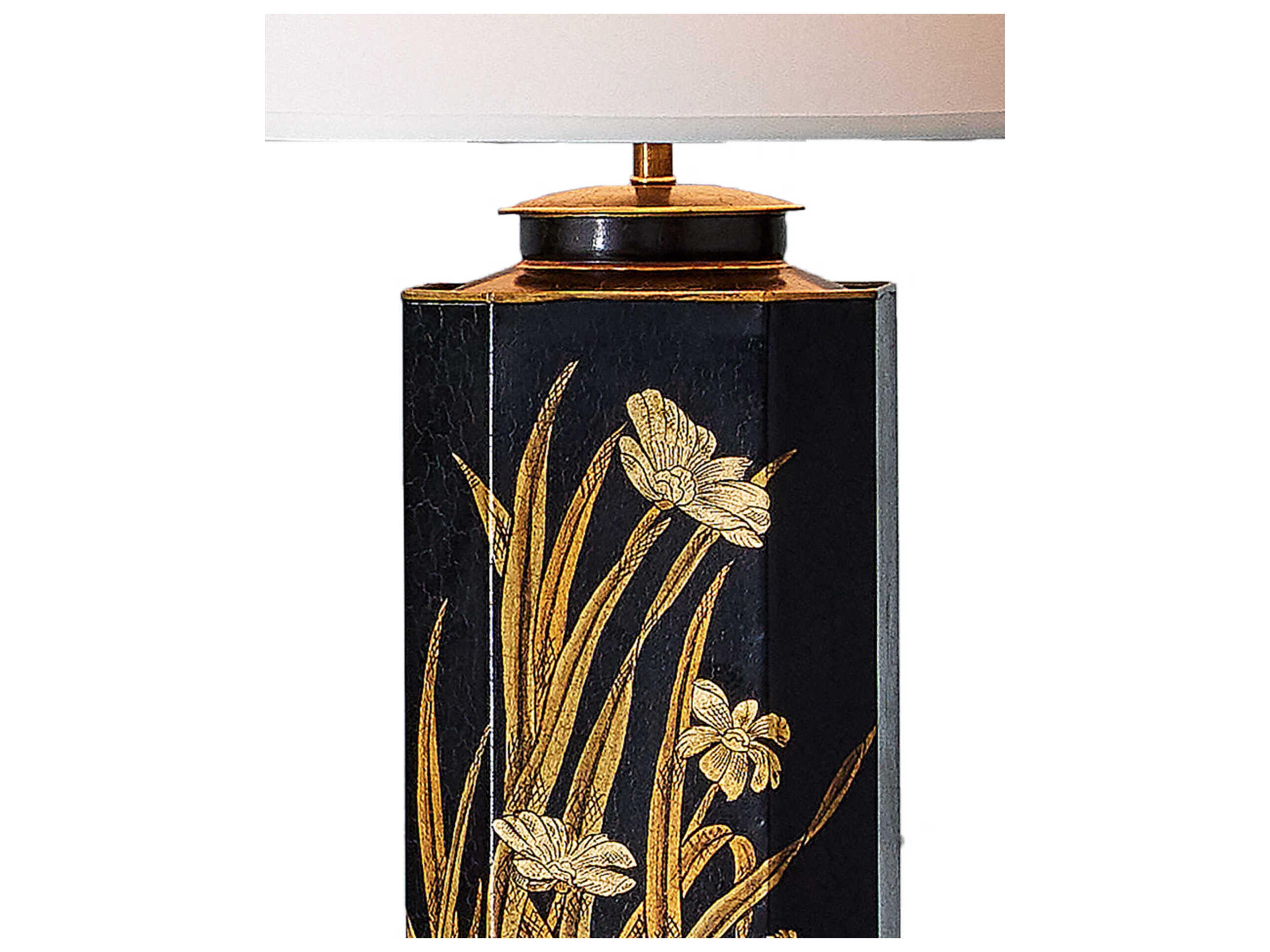 Currey & Company Glasshouse Black Gold Traditional Table Lamp