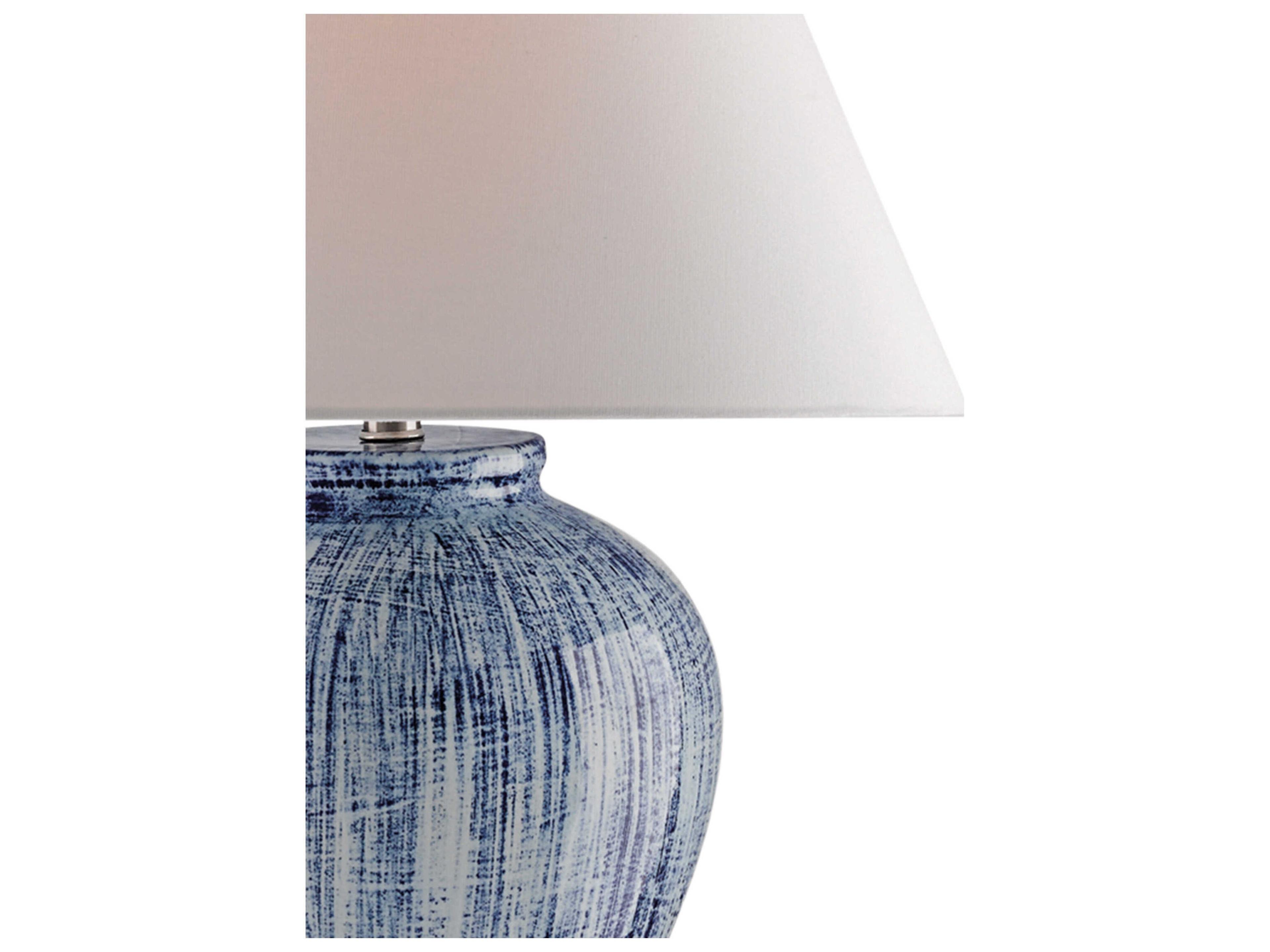 Currey & Company Malaprop Blue White white Table Lamp