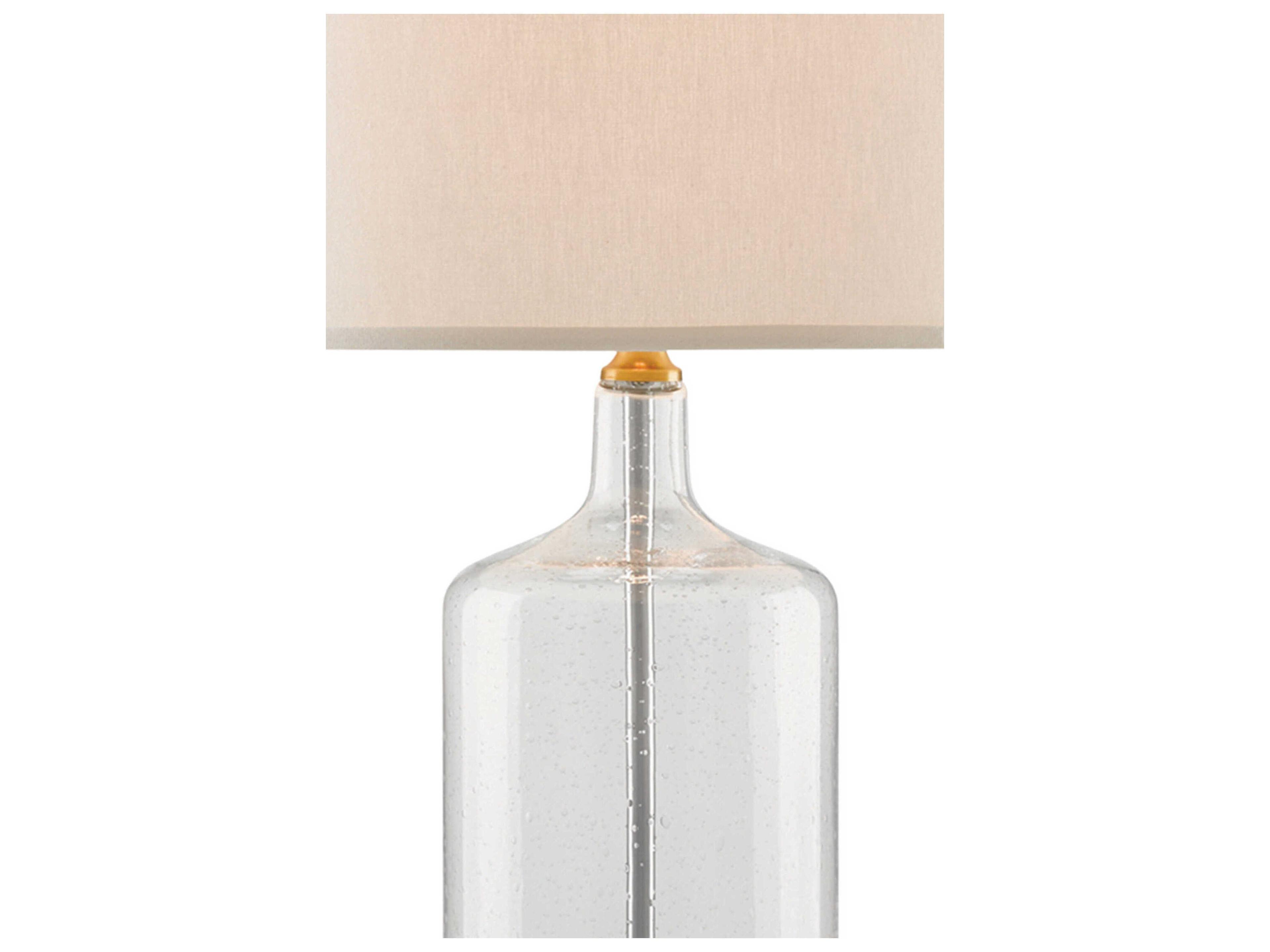 Currey & Company Hazel Clear Bubbled Glass Brass Table Lamp