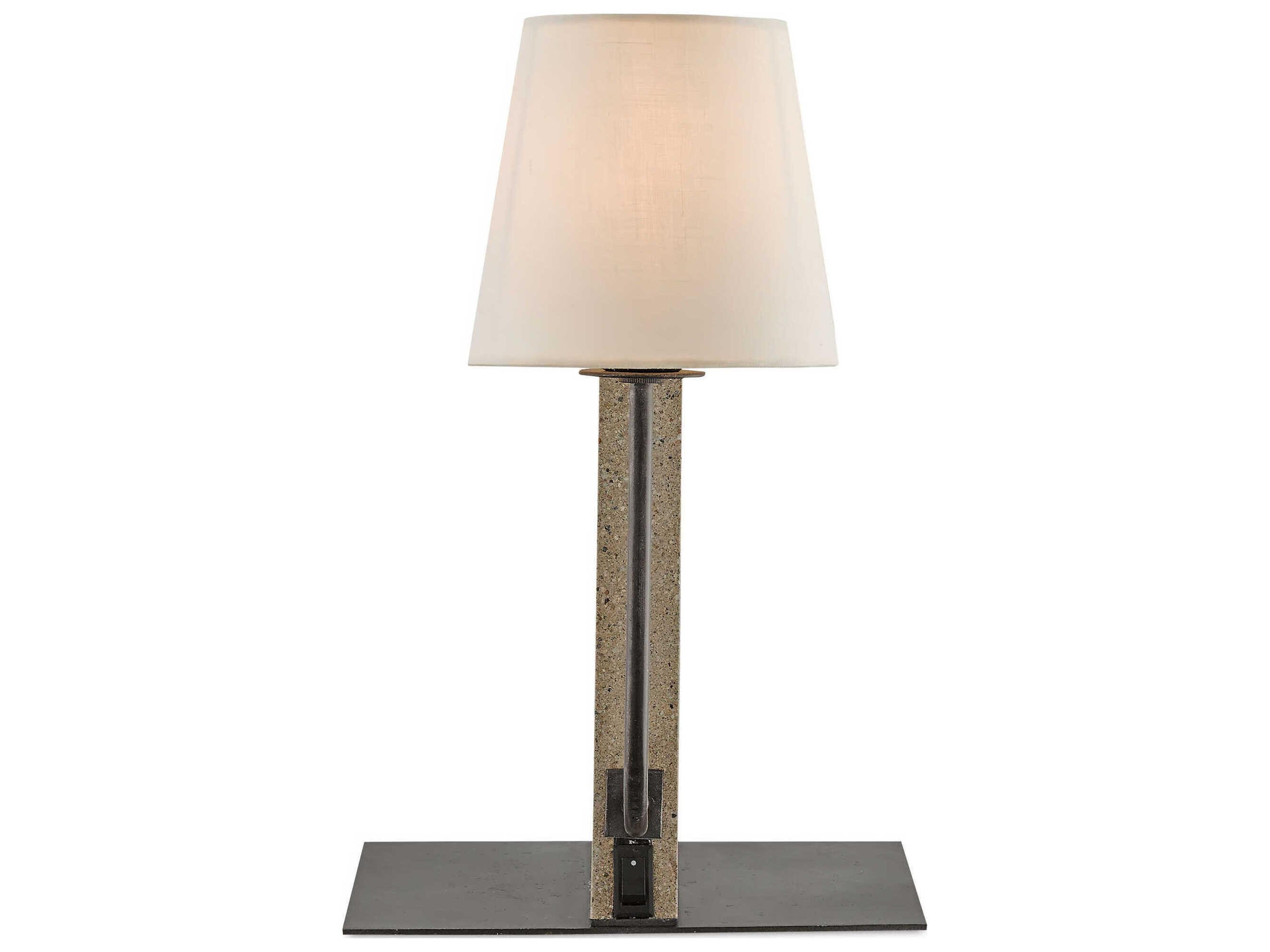 Currey & Company Oldknow Bookcase Polished Concrete aged Steel Table Lamp