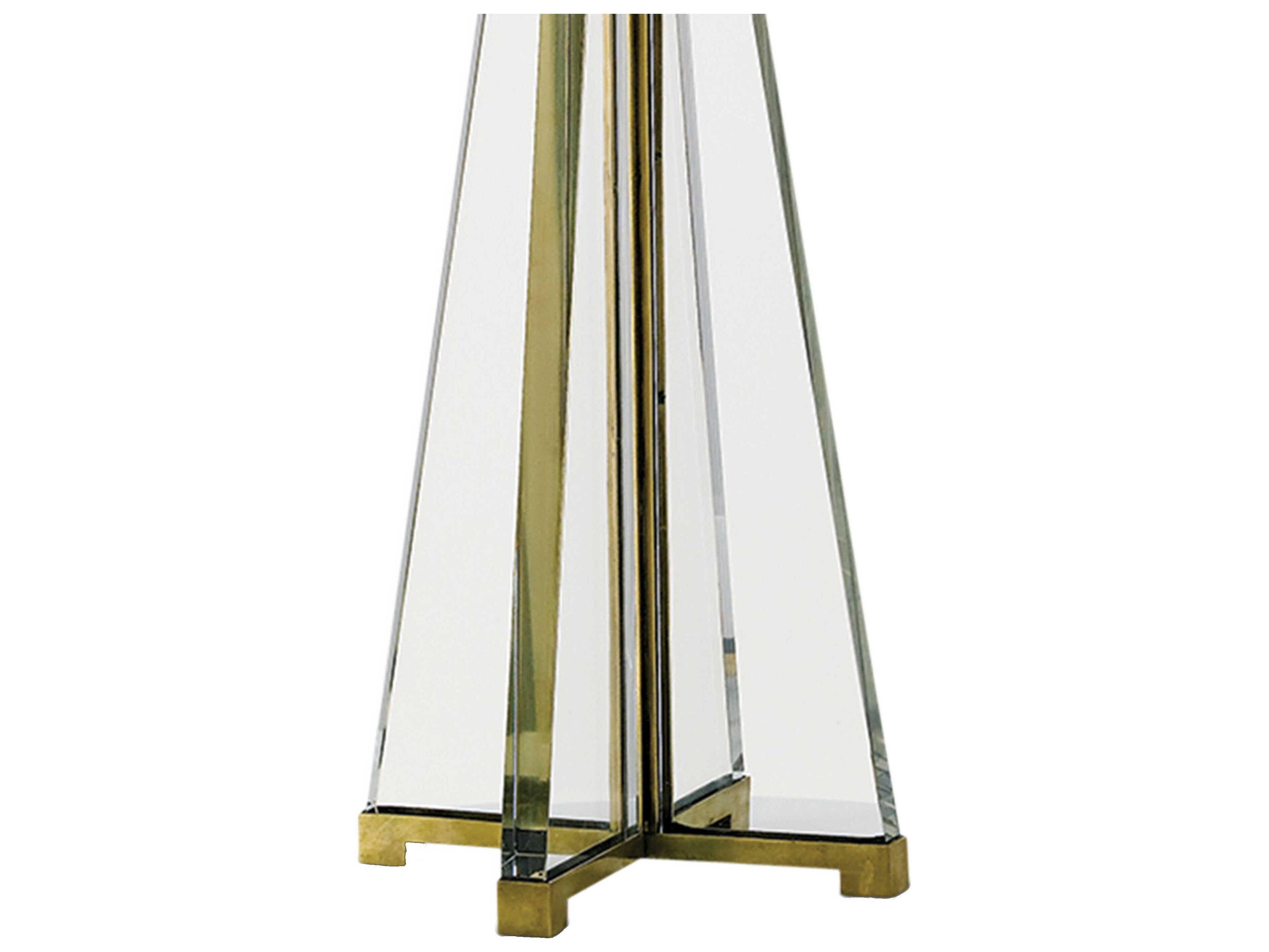 Currey & Company Lamont Brass clear Optic Crystal Table Lamp