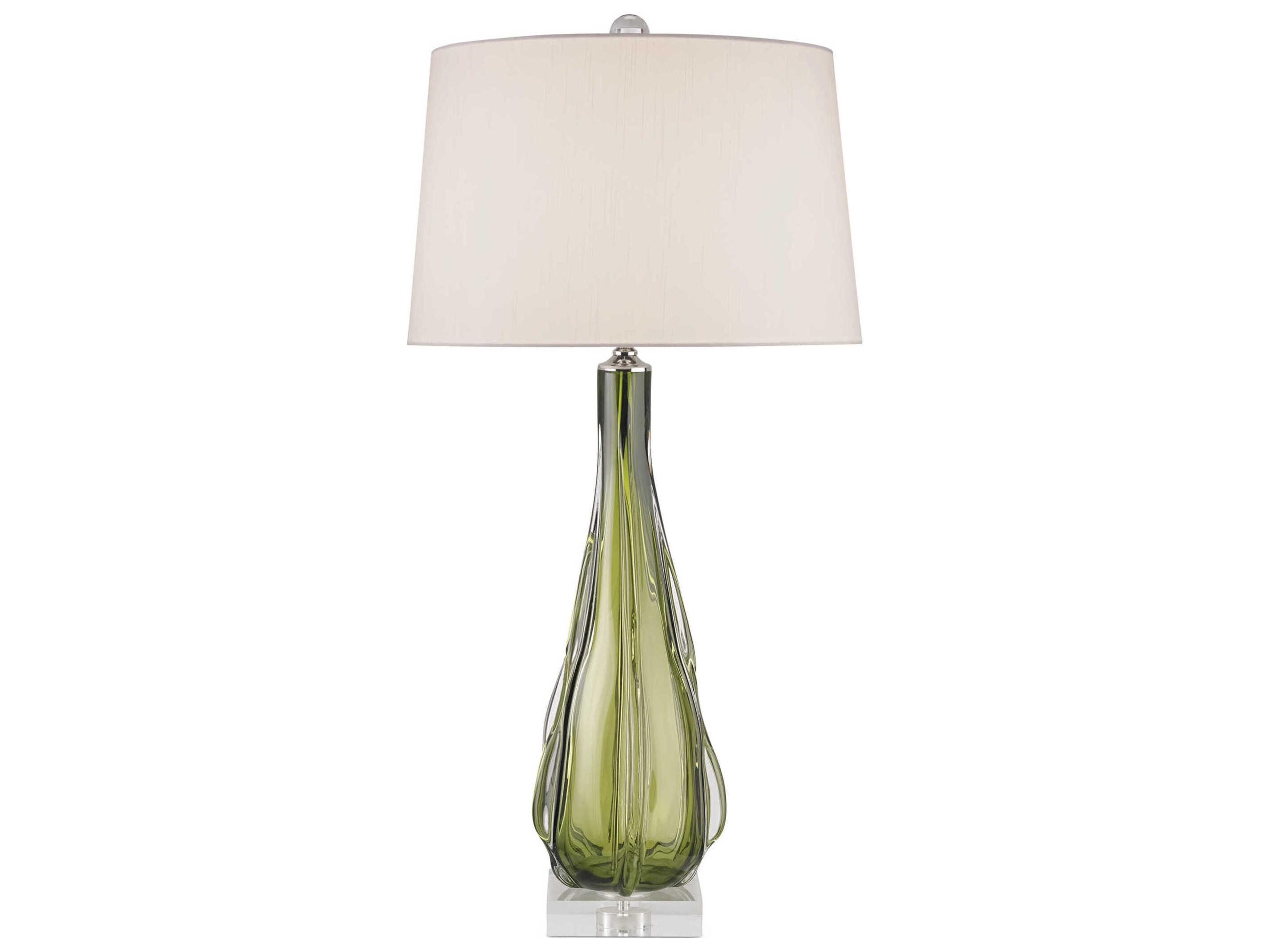 Currey & Company Zephyr Green Clear clear Table Lamp