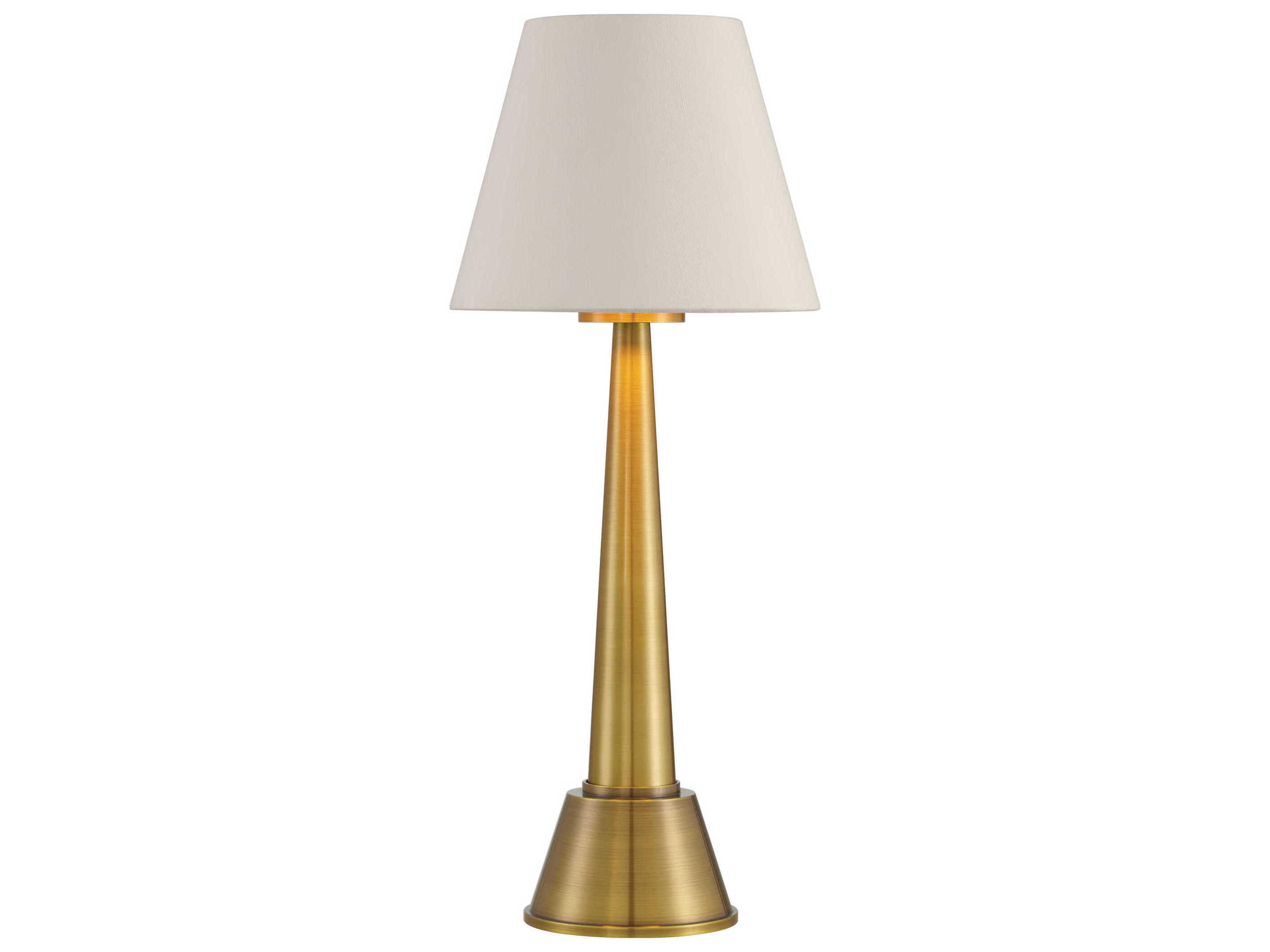 Currey & Company Saunter Brass Off White Shantung Table Lamp
