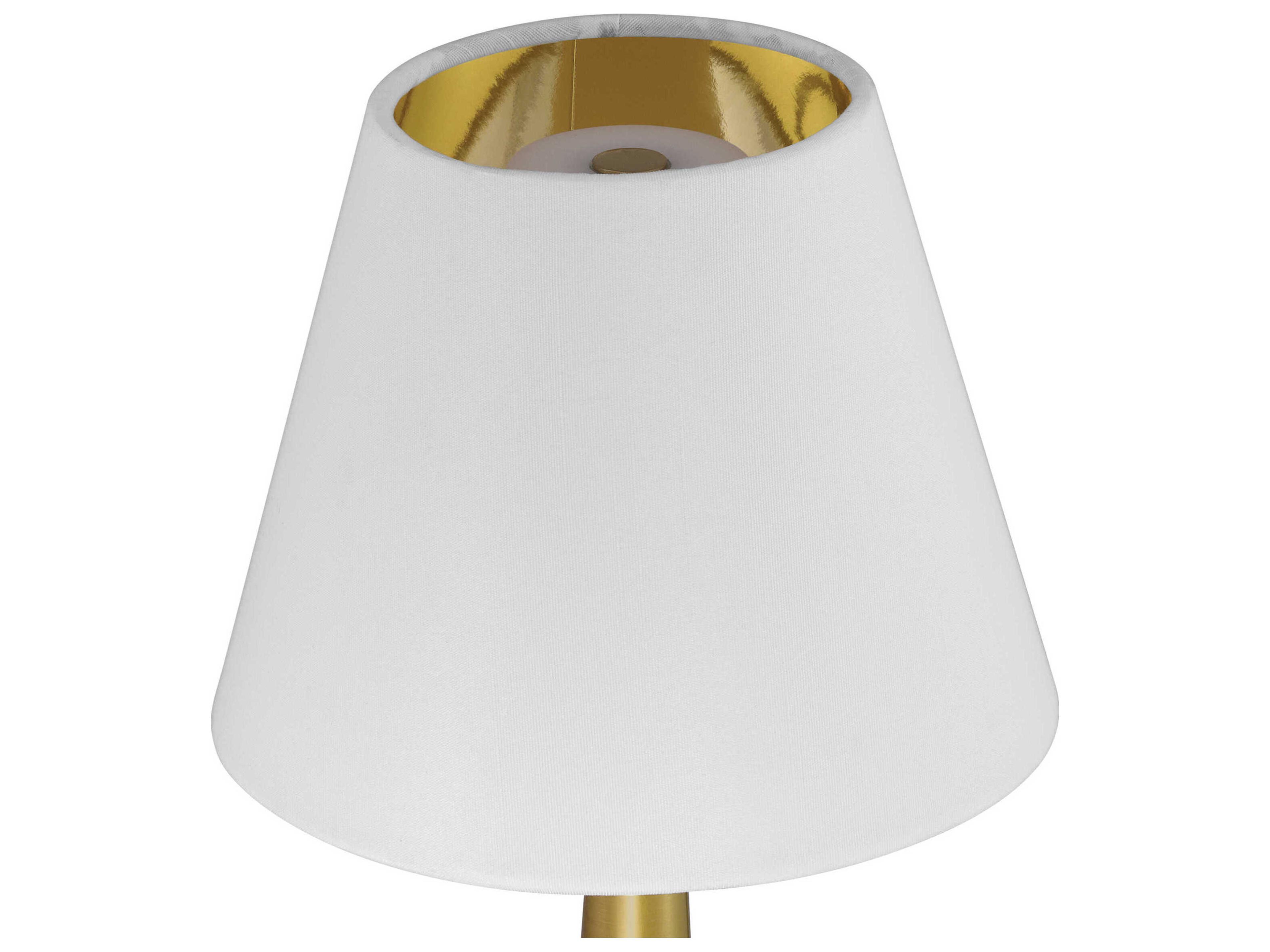 Currey & Company Saunter Brass Off White Shantung Table Lamp