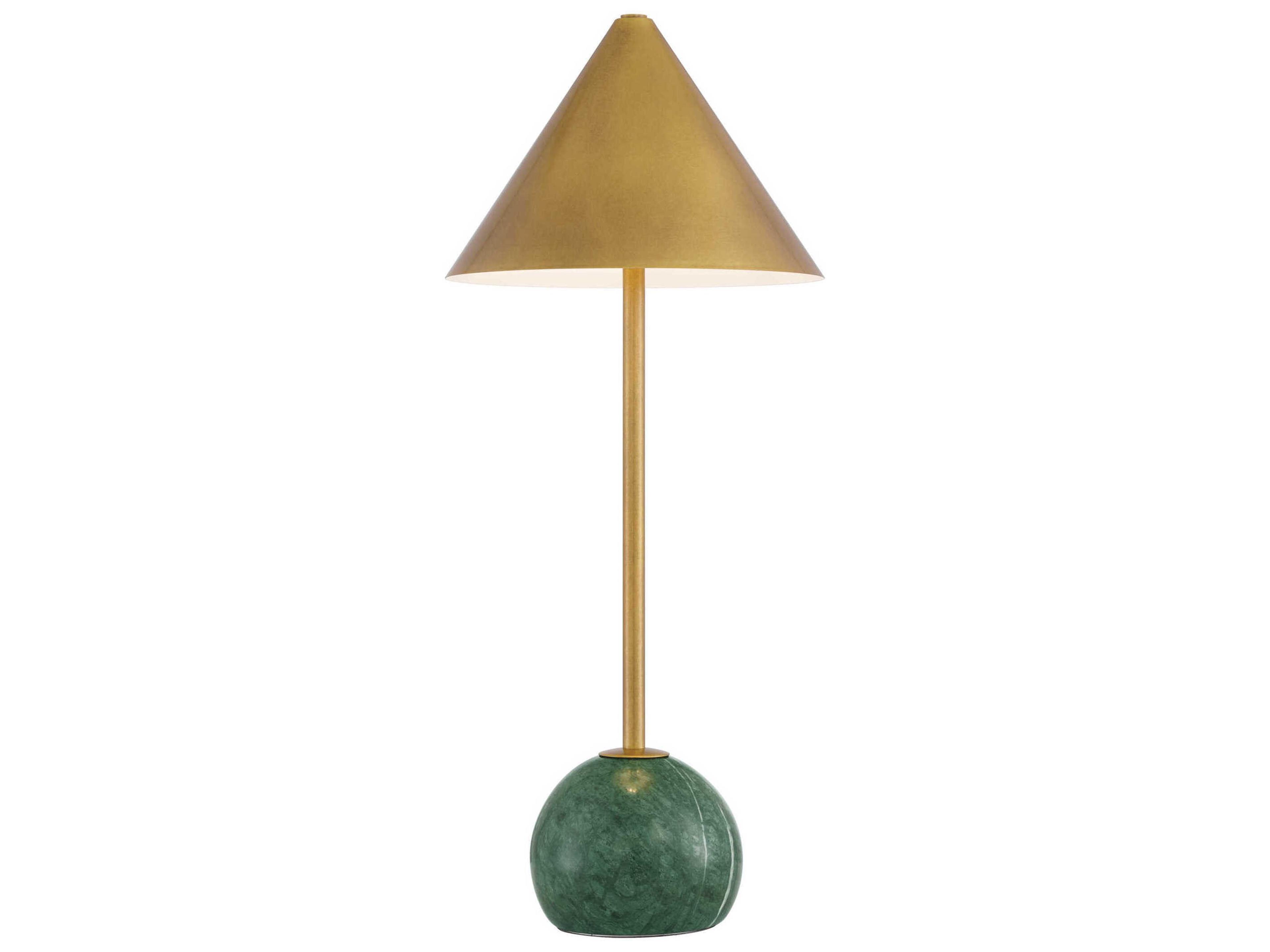 Currey & Company Journey Antique Brass Green Metal Table Lamp