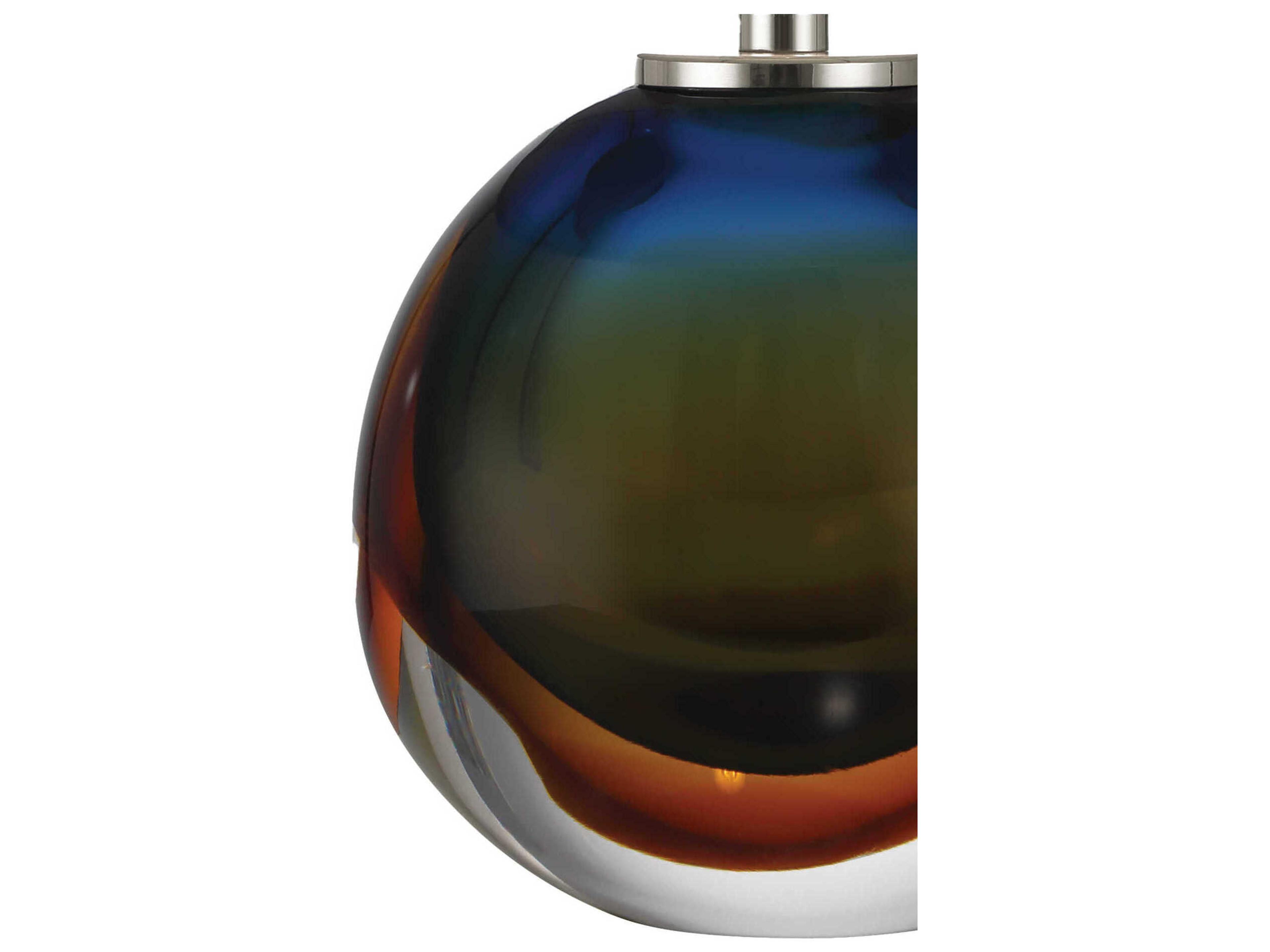 Currey & Company Voyage 1-Light Green Blue Amber Table Lamp