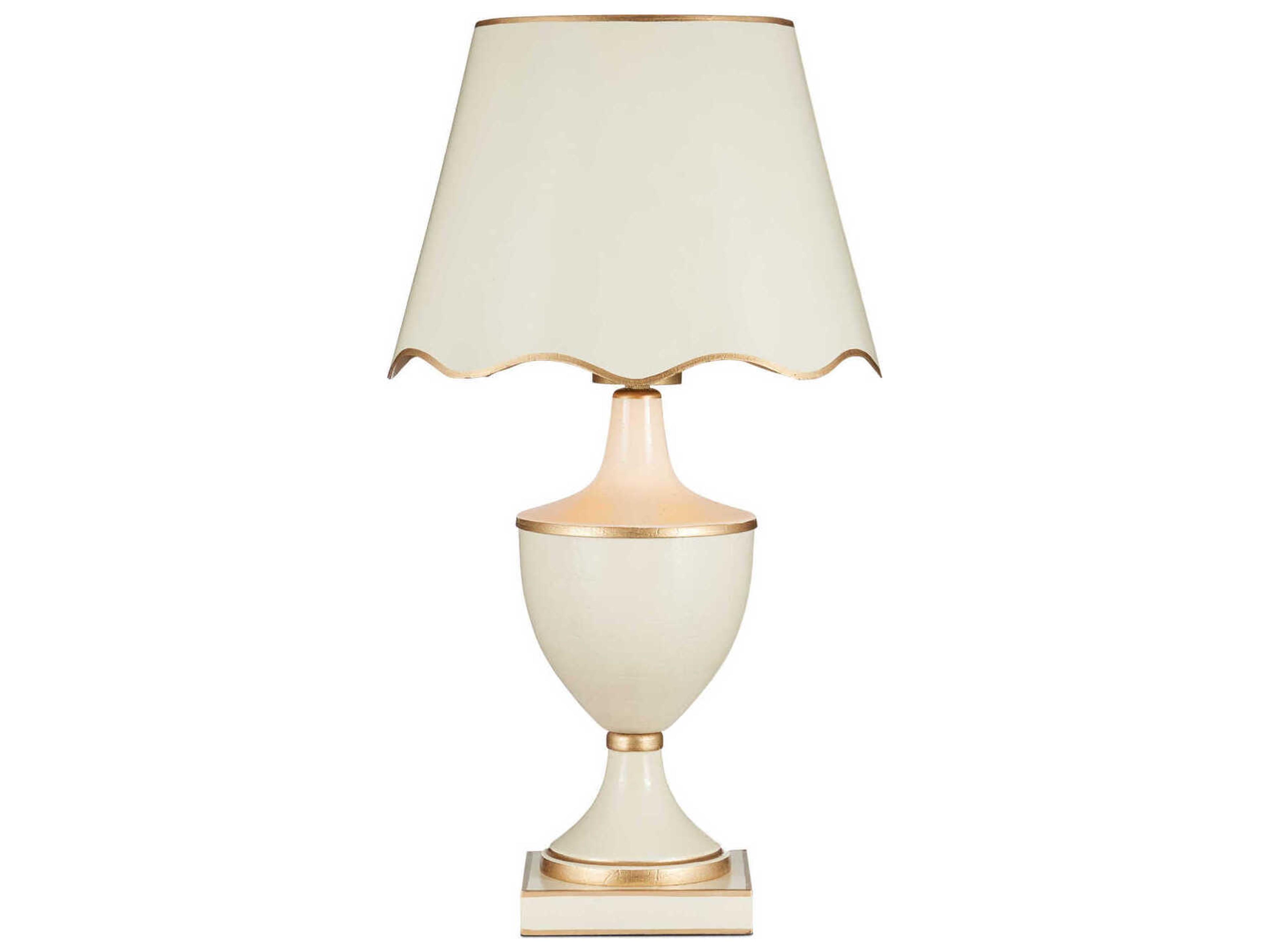 Travelogue Ivory Gold Crackle Metal White Traditional Table Lamp