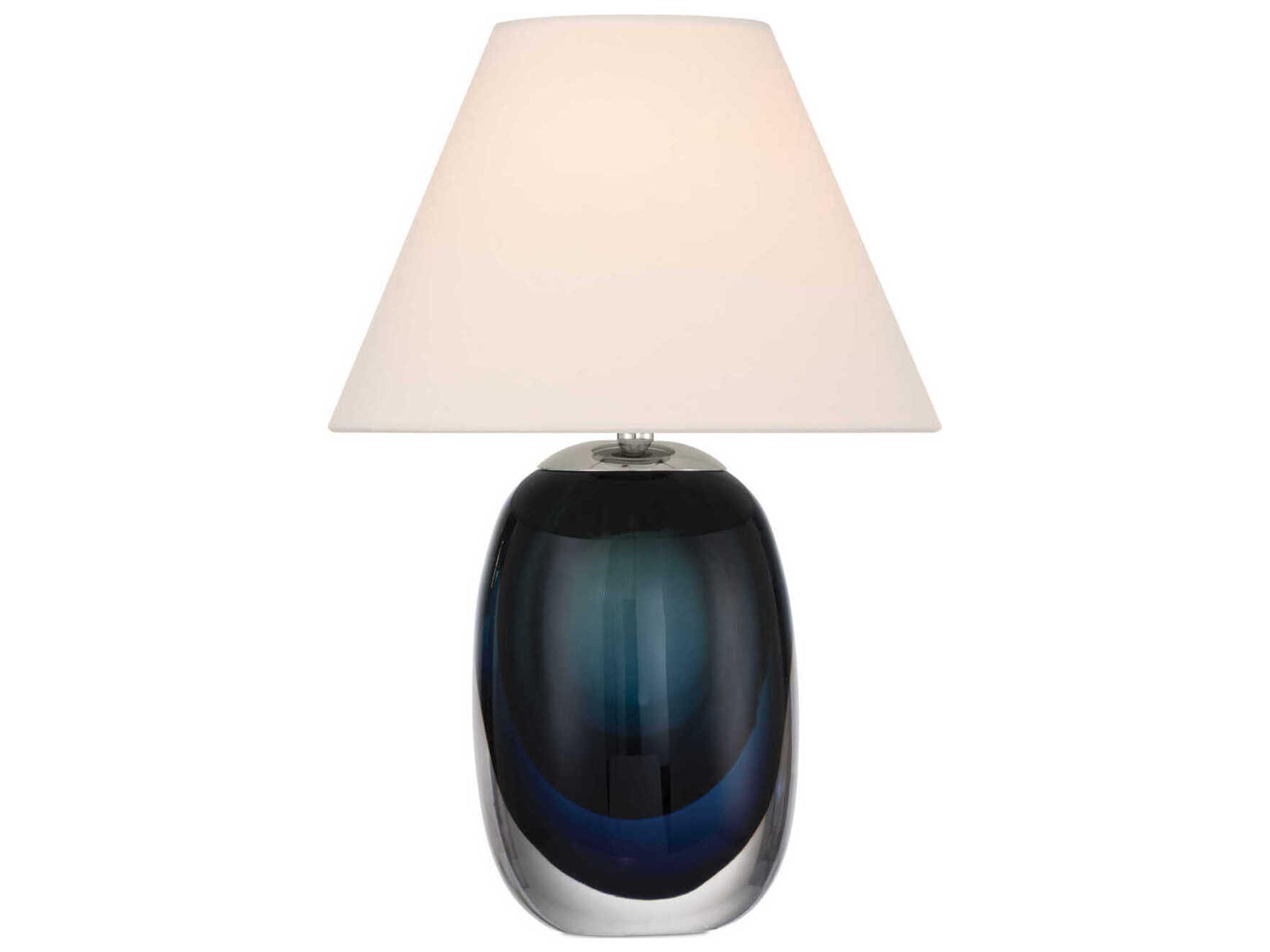Danza Blue Clear Polished Nickel Table Lamp