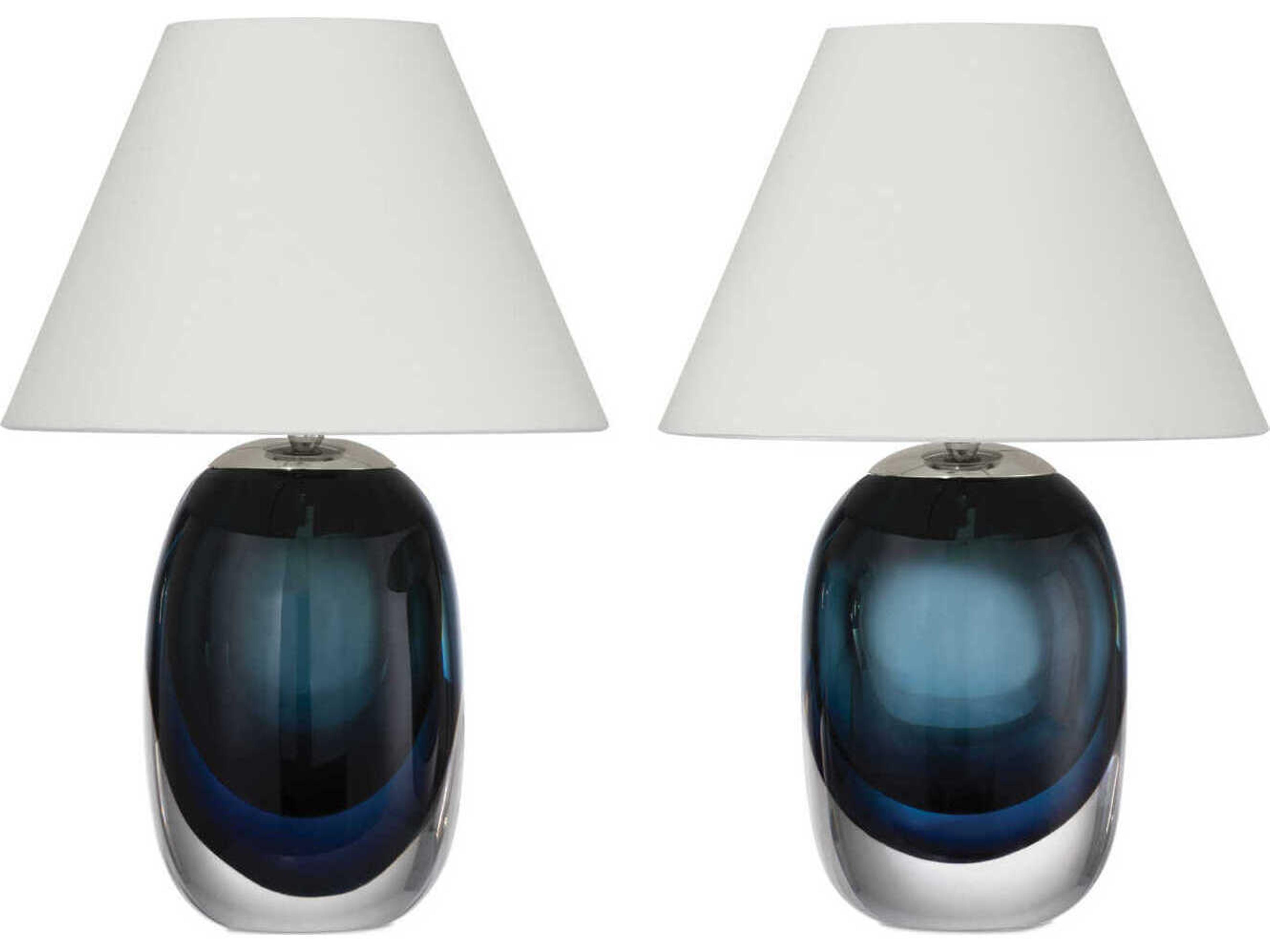Currey & Company Danza Blue Clear Polished Nickel Table Lamp