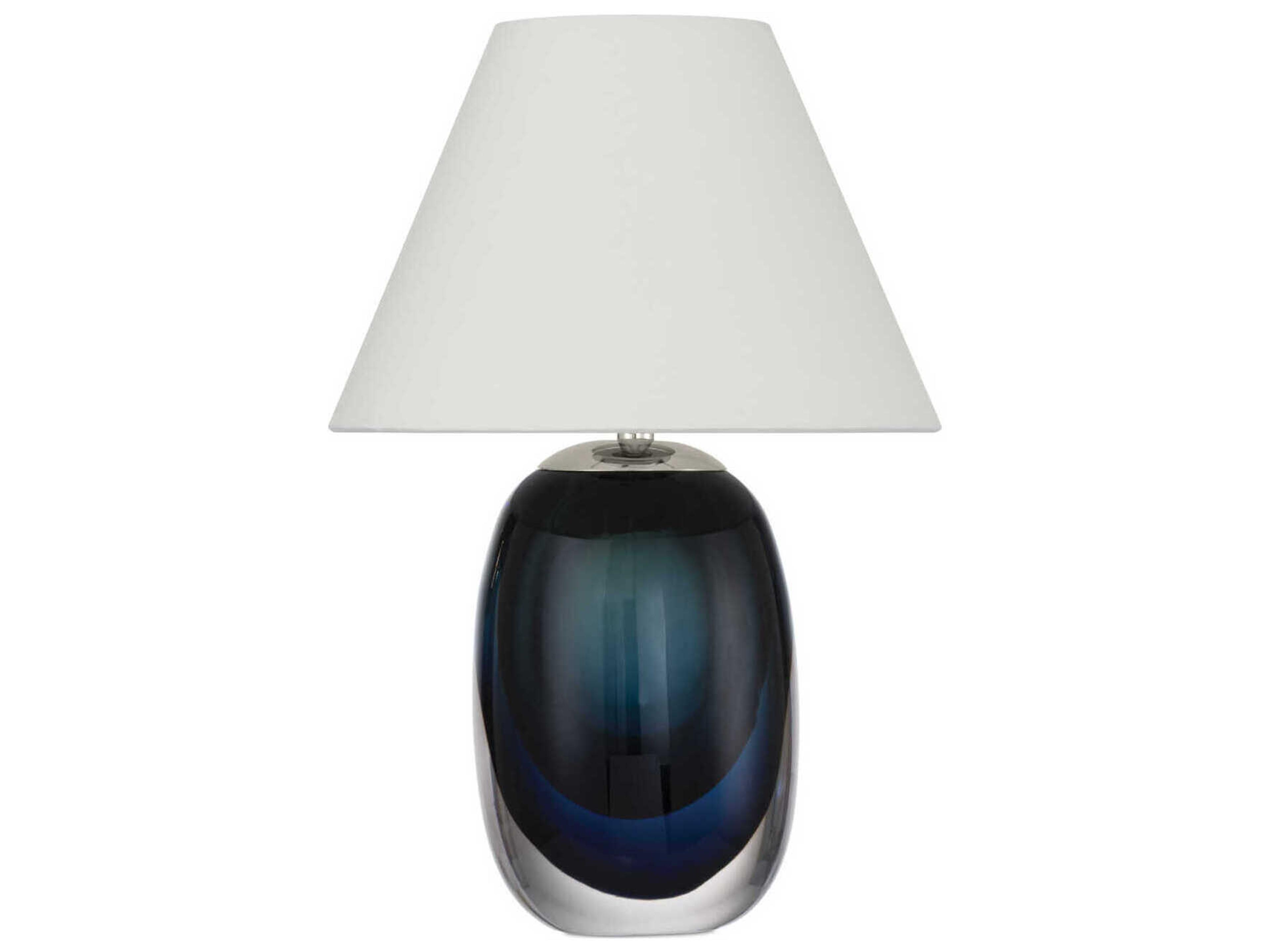 Currey & Company Danza Blue Clear Polished Nickel Table Lamp