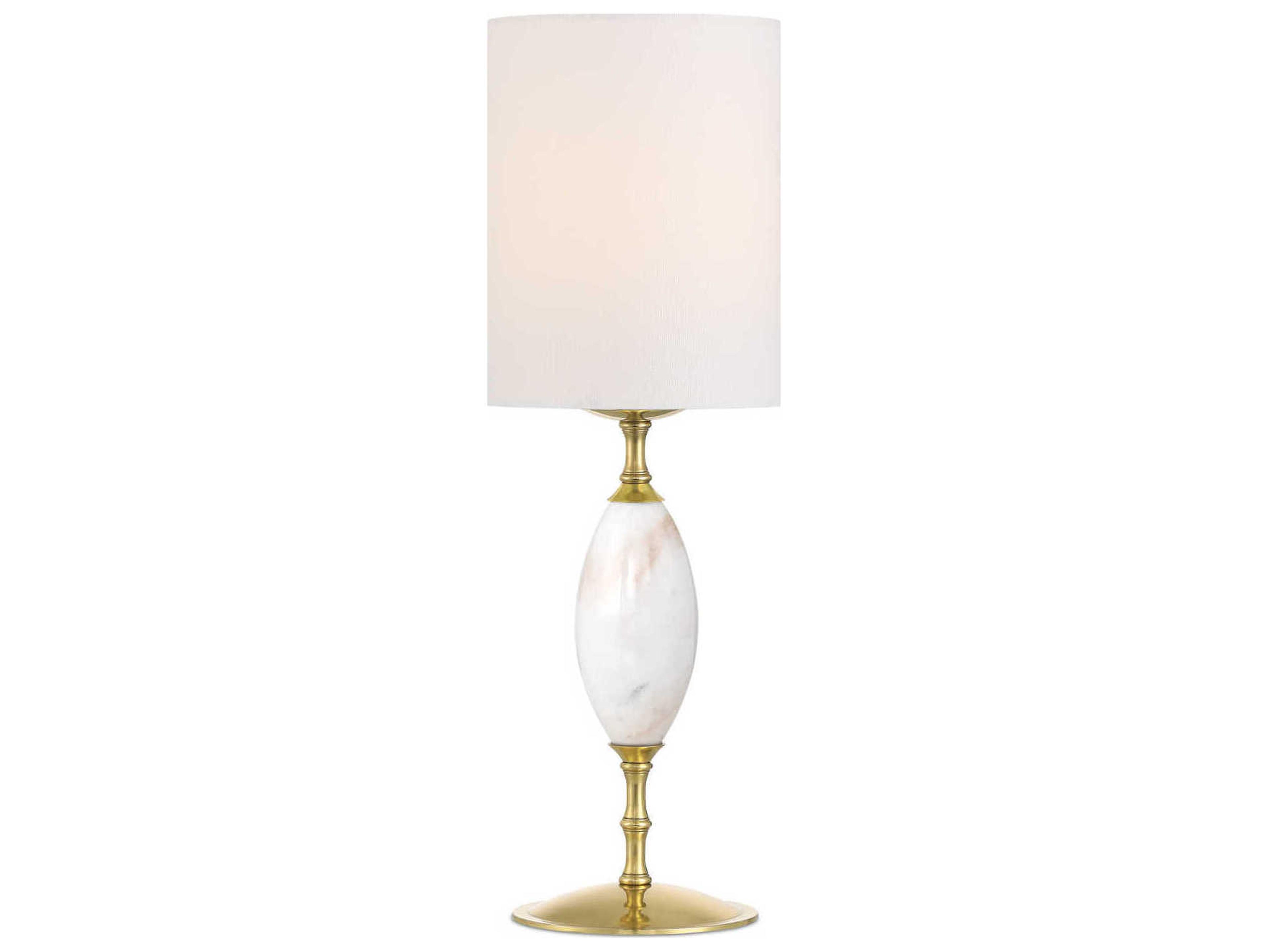 Marche White Brass Linen Table Lamp