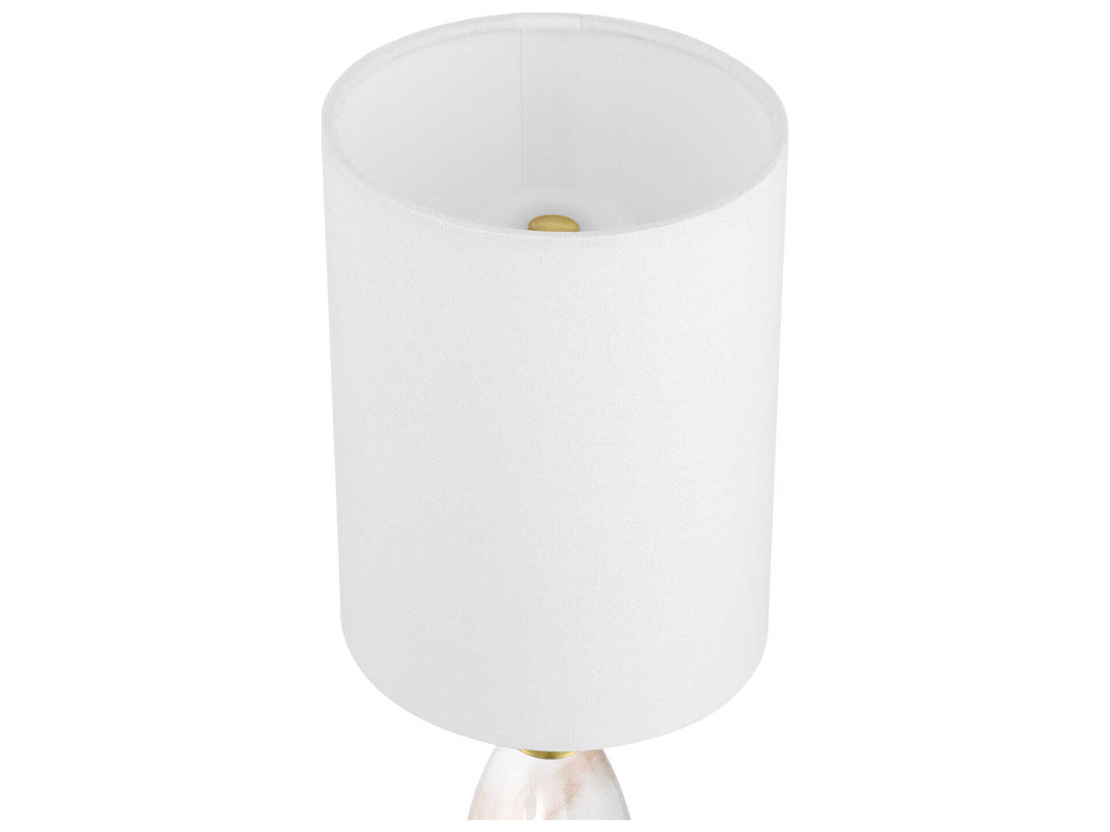 Currey & Company Marche White Brass Linen Table Lamp
