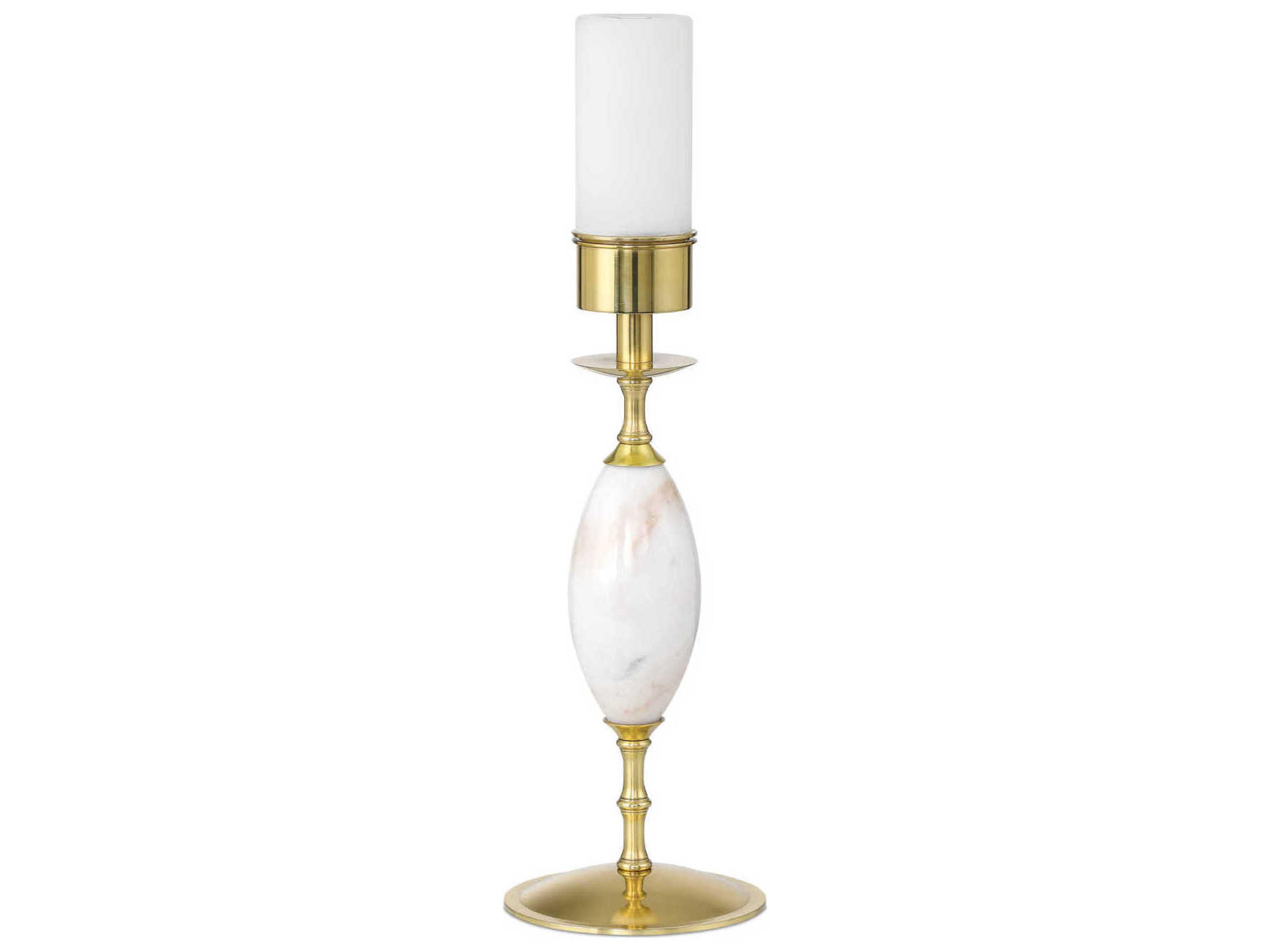 Currey & Company Marche White Brass Linen Table Lamp