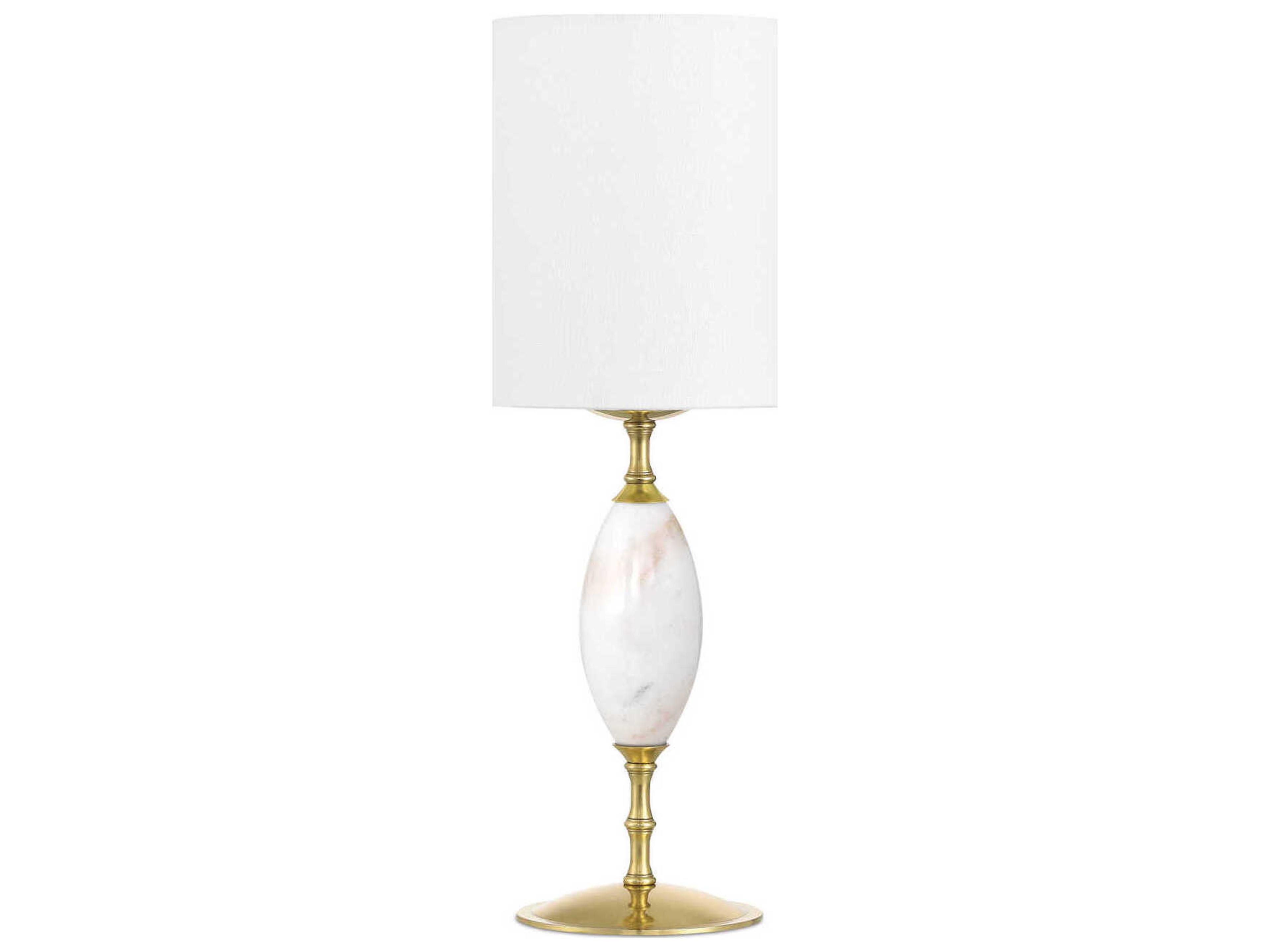Currey & Company Marche White Brass Linen Table Lamp