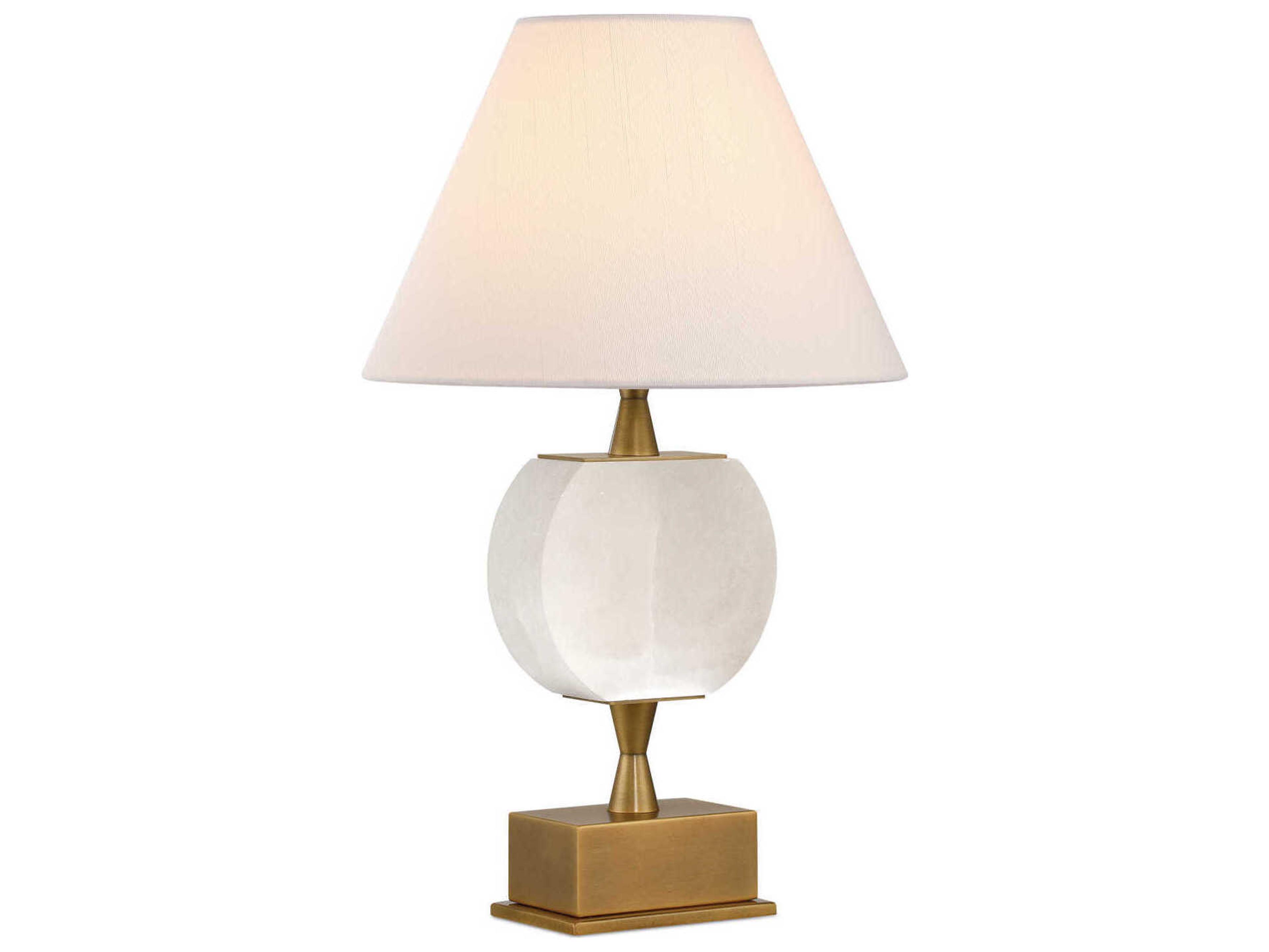 Meandro White Antique Brass Table Lamp