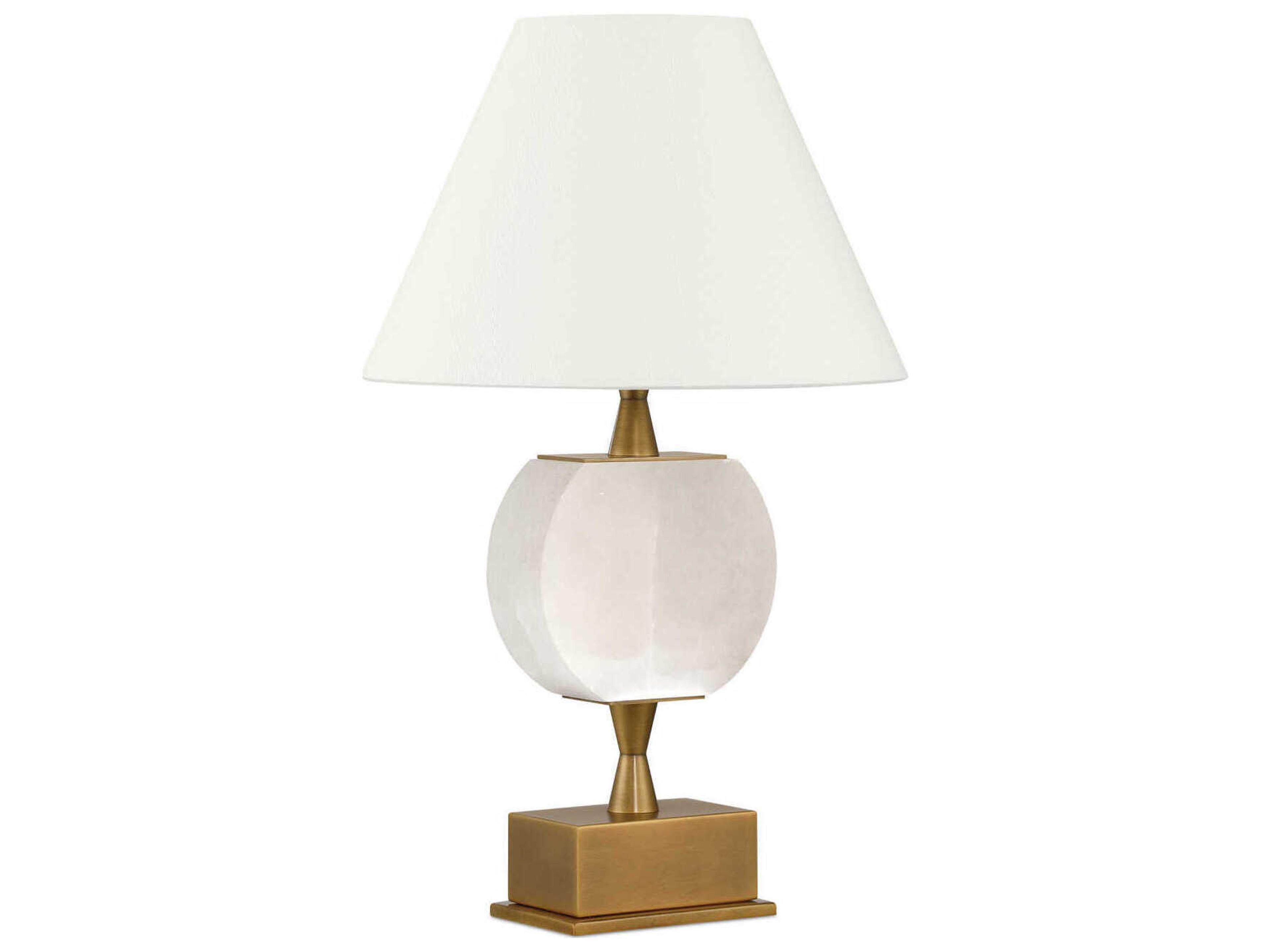 Currey & Company Meandro White Antique Brass Table Lamp