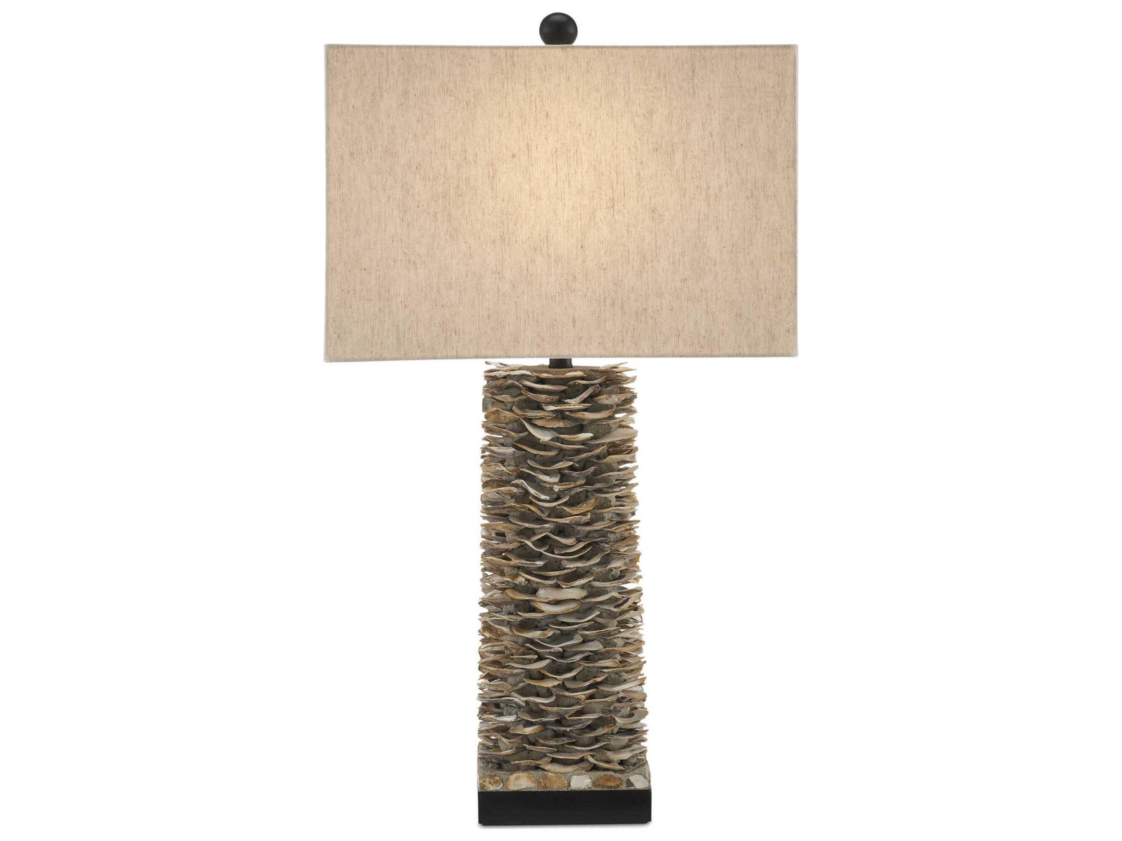 Currey & Company Villamare Natural Satin Black Table Lamp