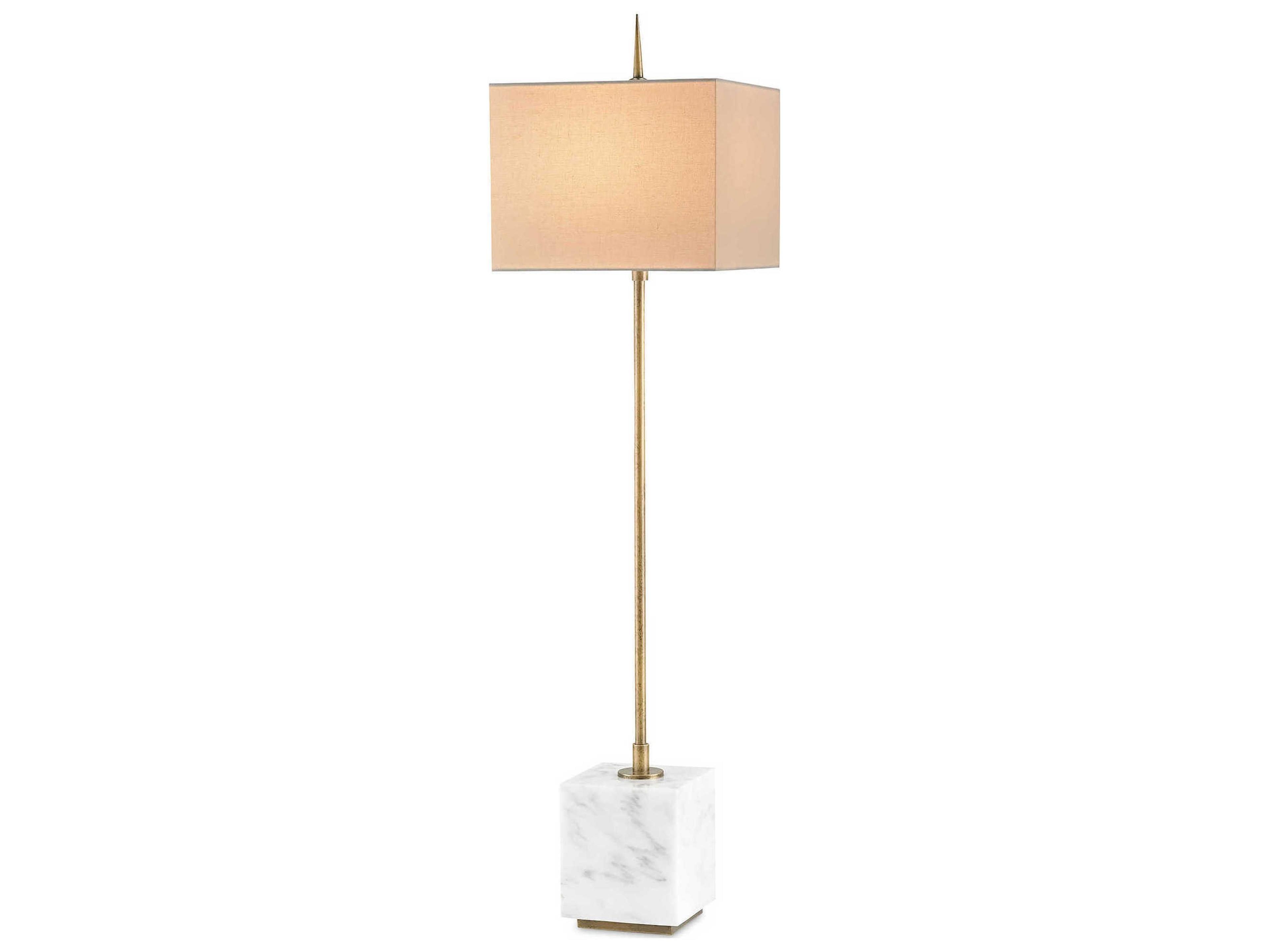 Currey & Company Thompson White Console Brass Gold Table Lamp