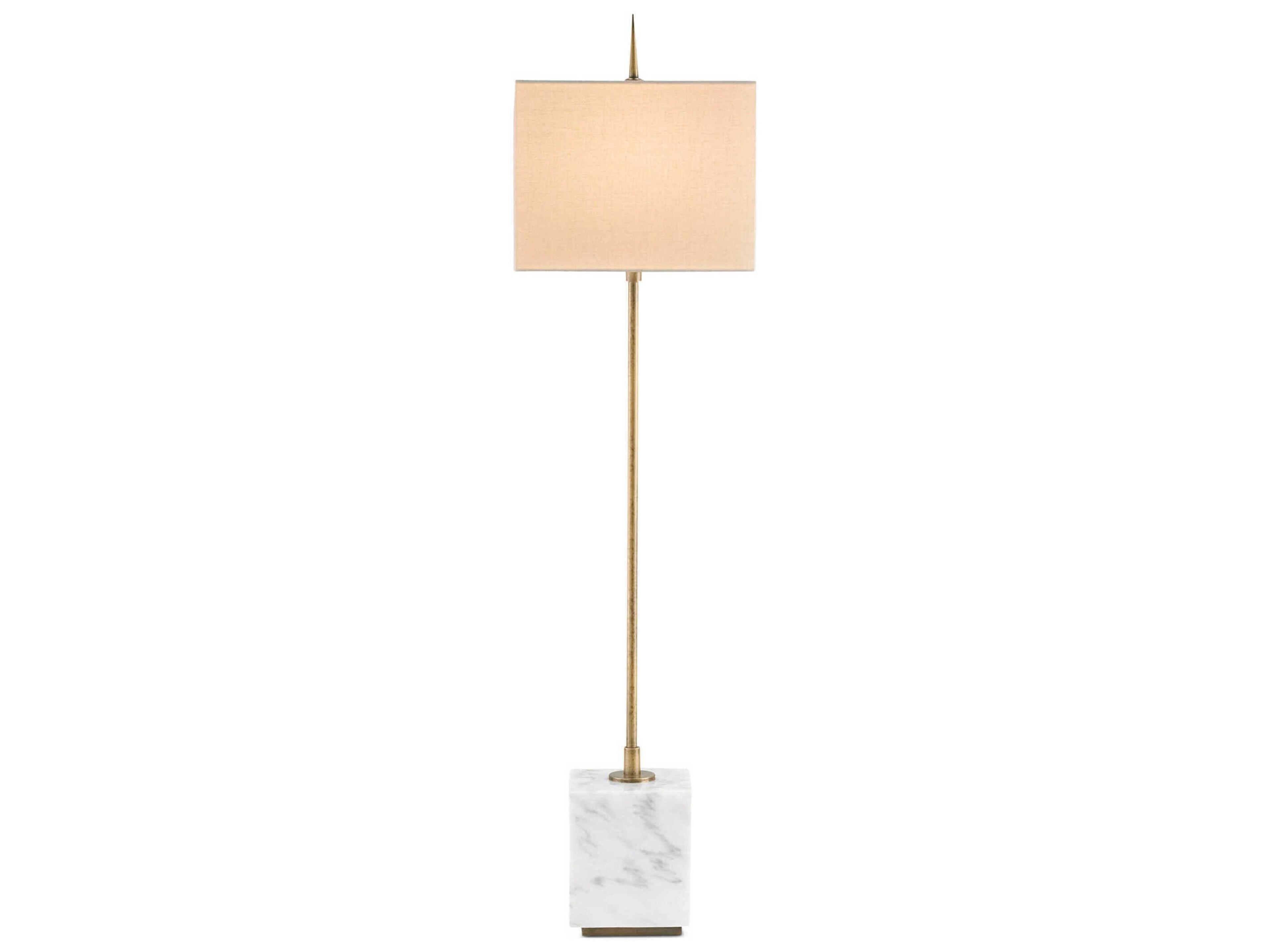 Currey & Company Thompson White Console Brass Gold Table Lamp