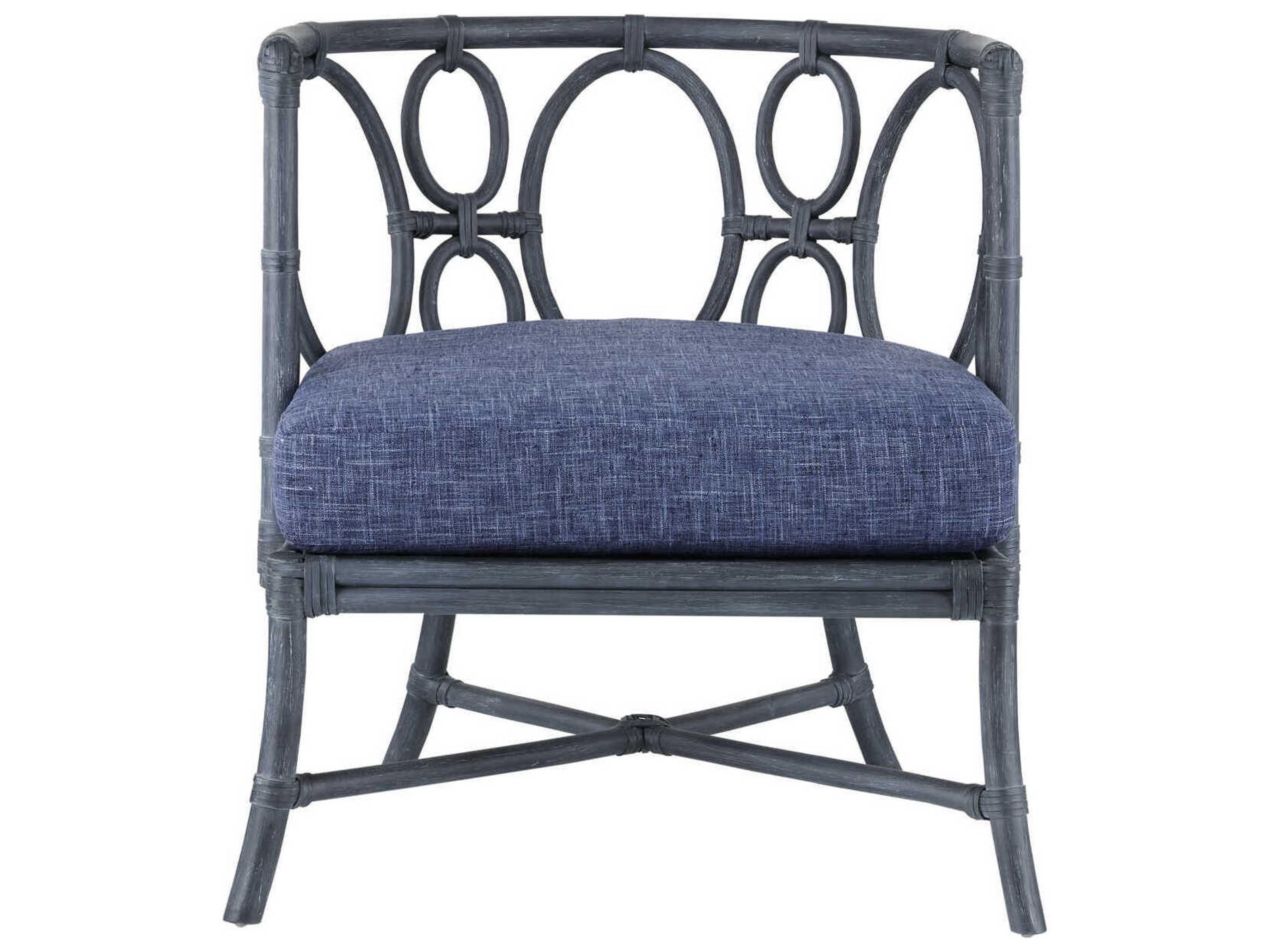 Currey & Company Tegal Blue Fabric Accent Chair