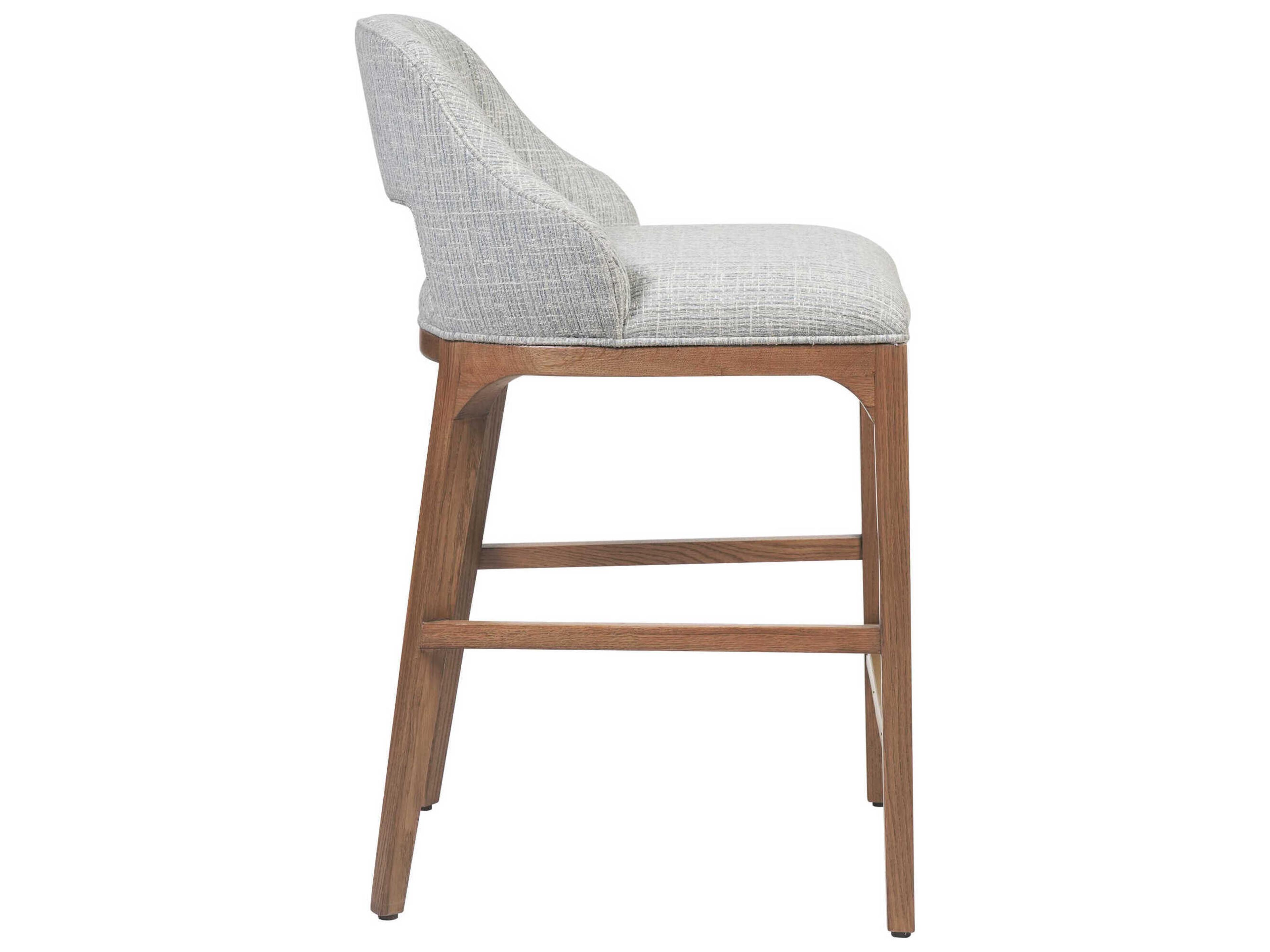 Currey & Company Inga Upholstered Oak Wood Counter Stool