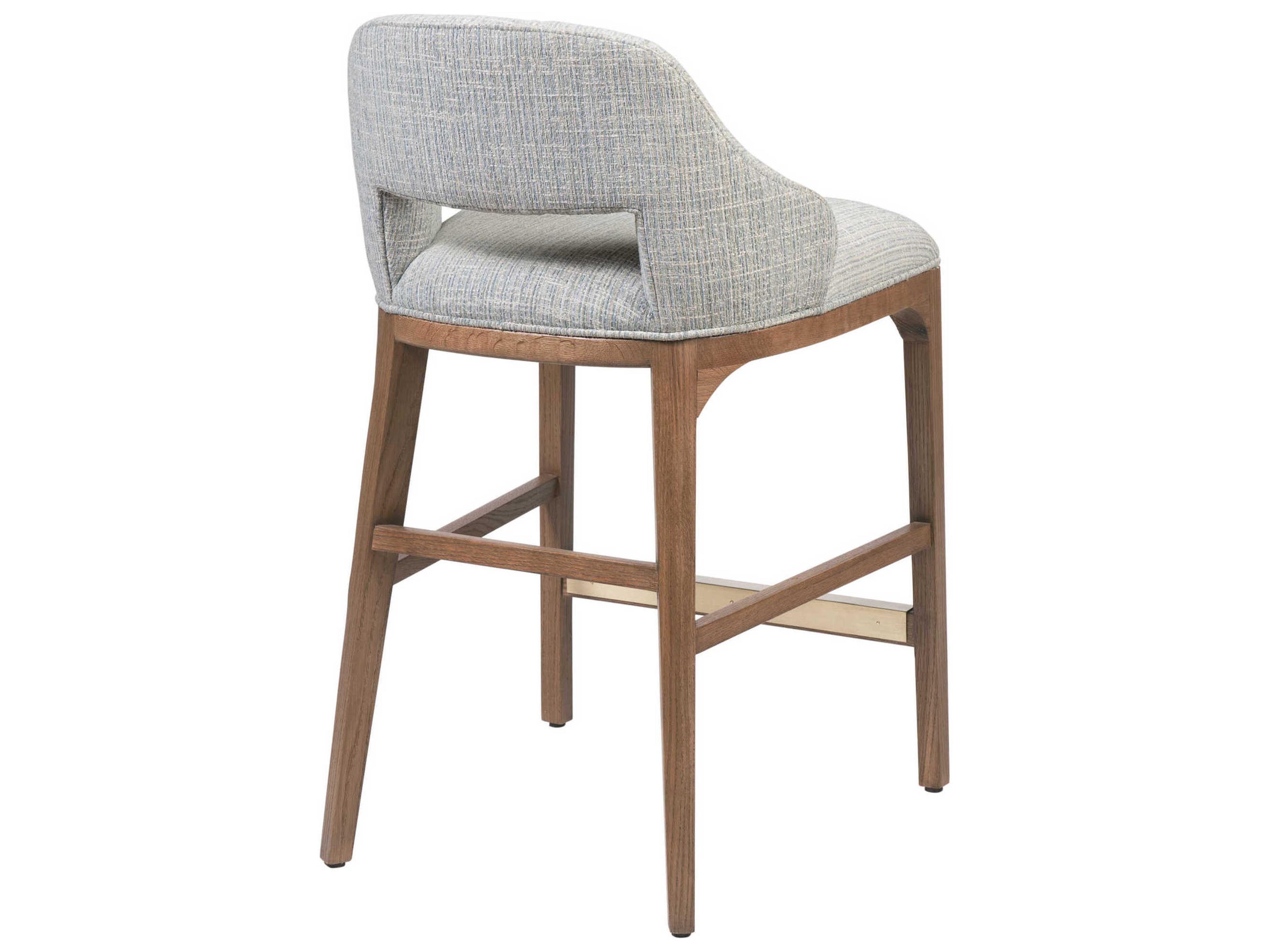 Currey & Company Inga Upholstered Oak Wood Counter Stool