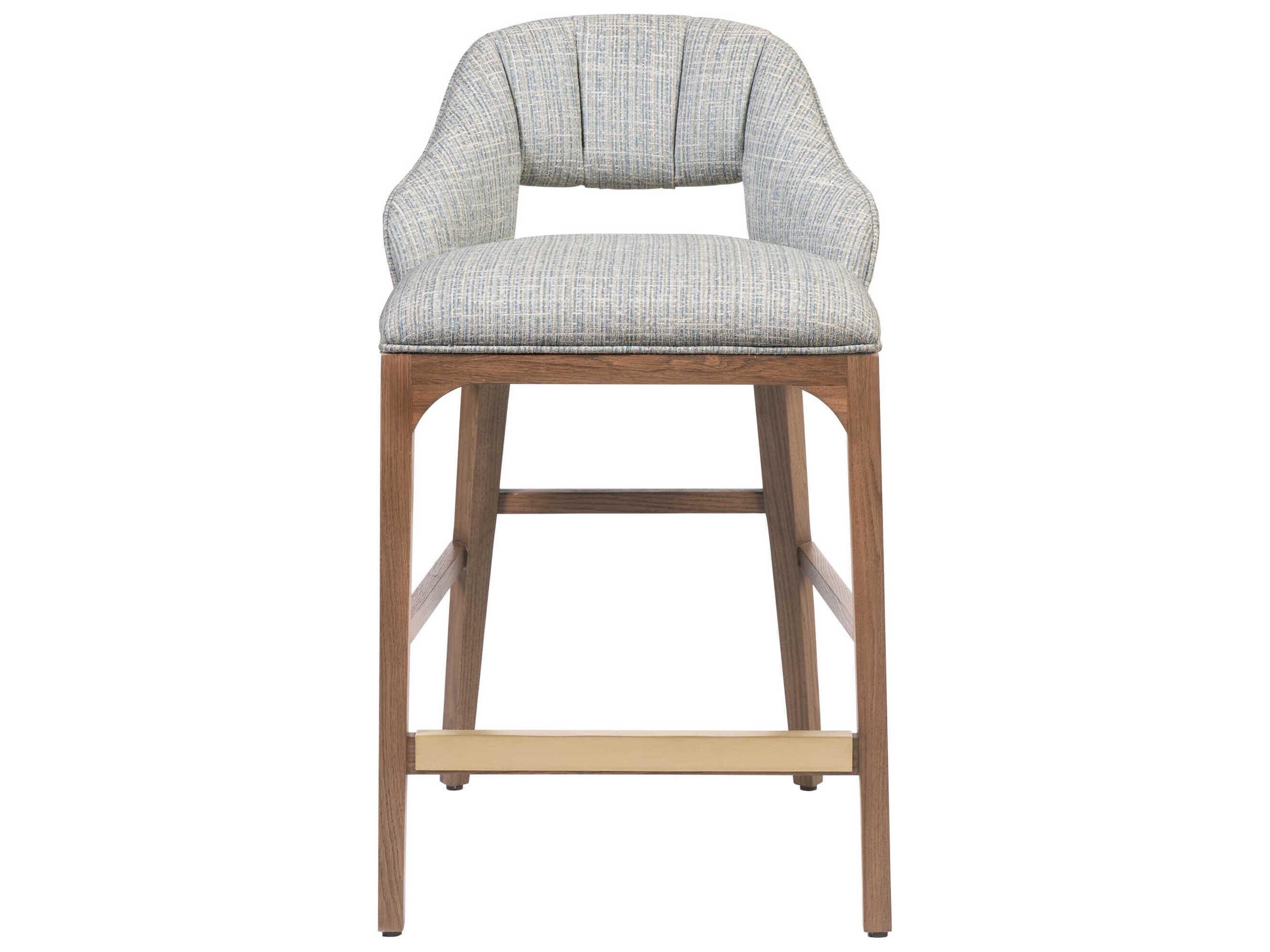 Currey & Company Inga Upholstered Oak Wood Counter Stool