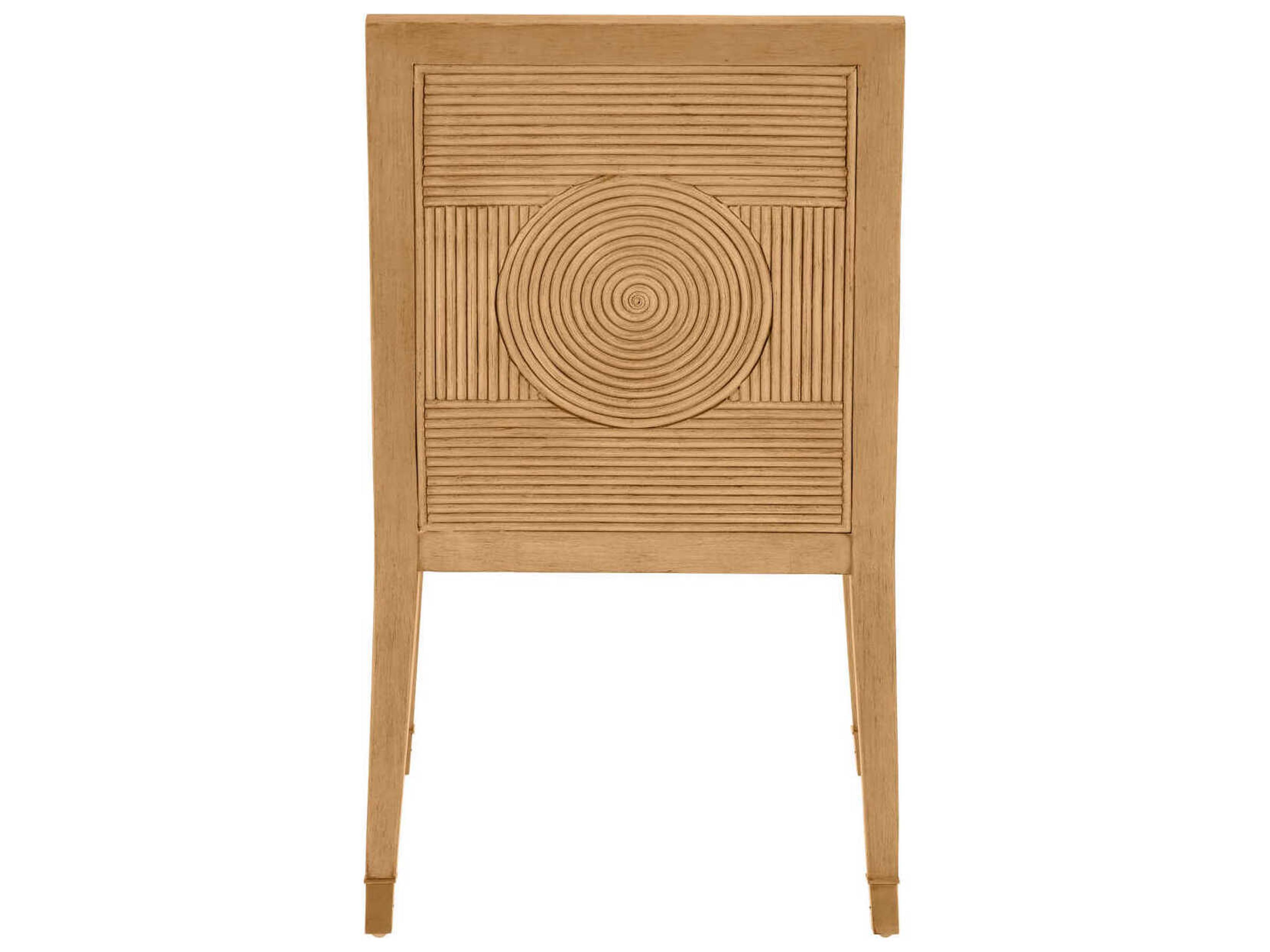 Currey & Company Santos Mahogany Wood Brown Upholstered Side Dining Chair